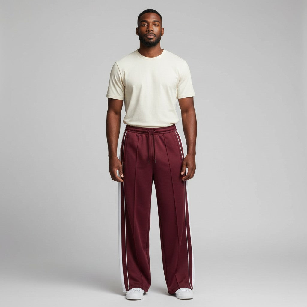 "Repute" Maroon Track Pants