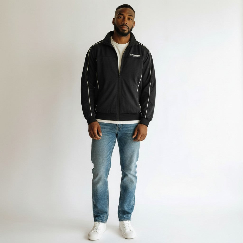 "Status" Black Track Jacket