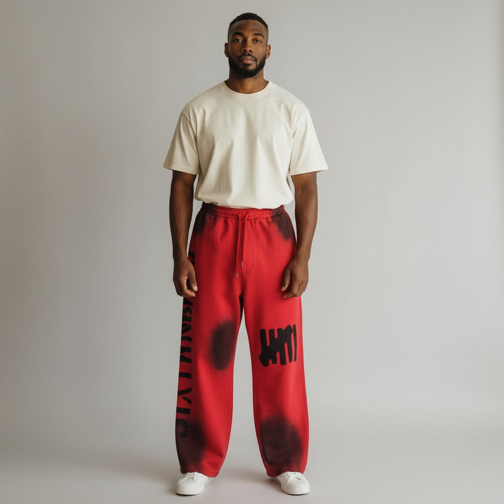 "Tally" Red Graphic Sweatpants