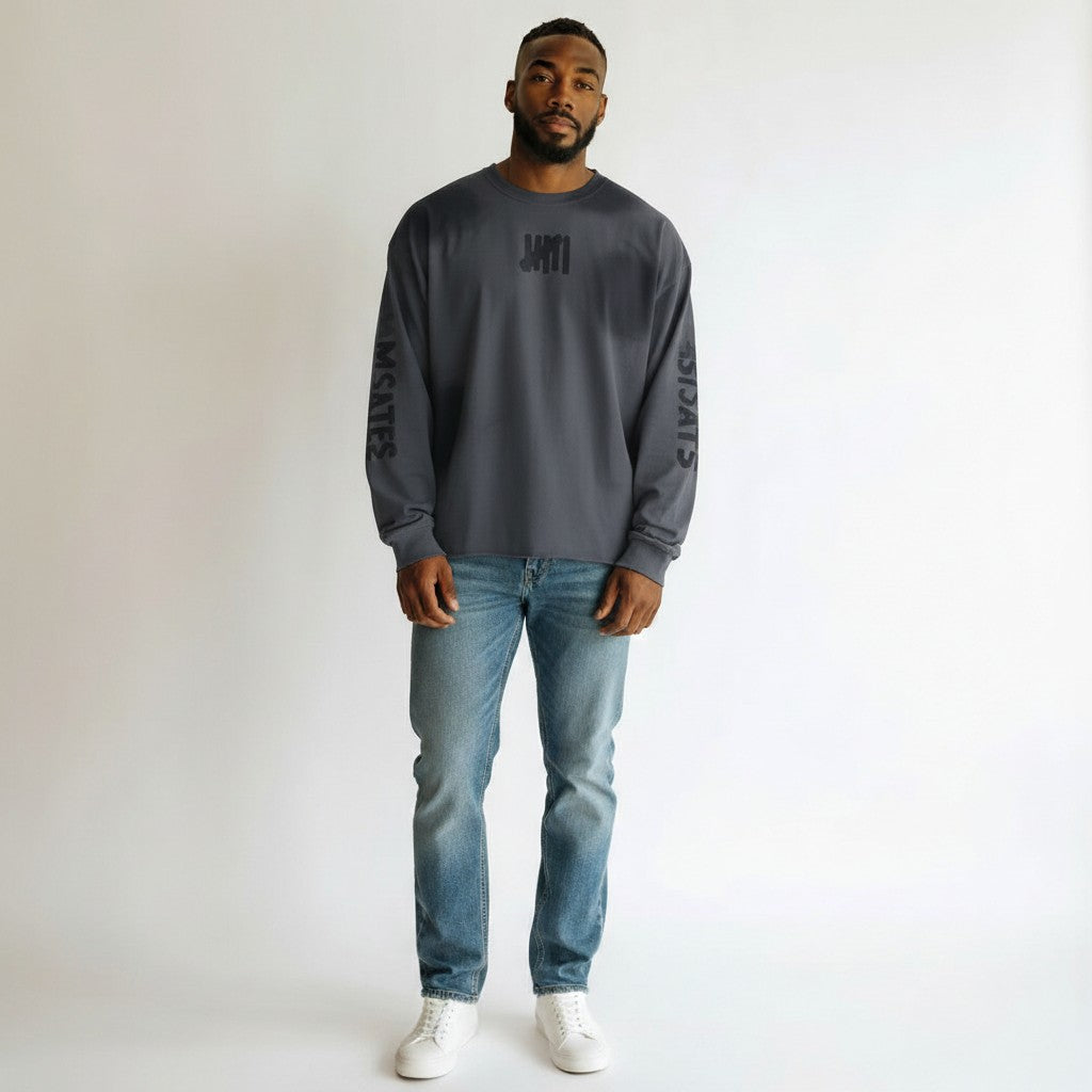 "Carry On" Black Graphic Crewneck Sweatshirt