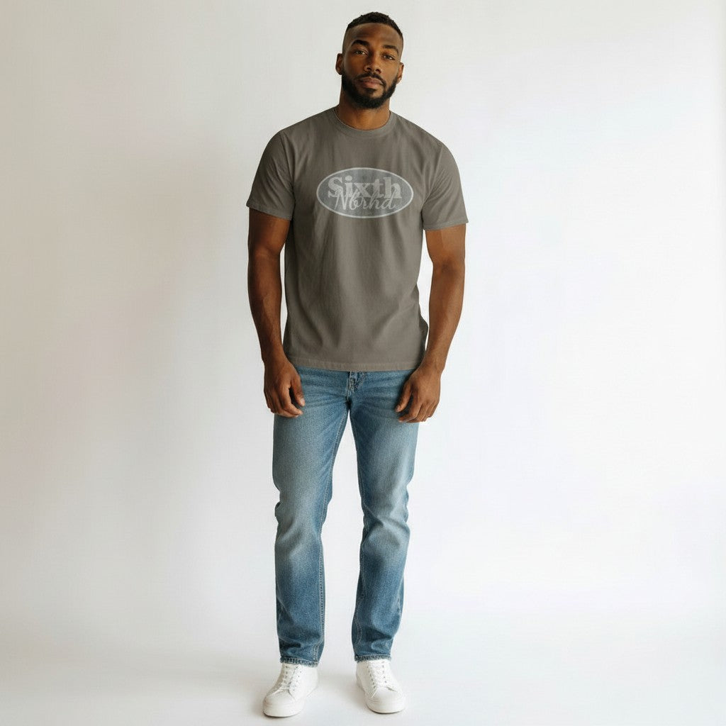 6th NBRHD "Mean Streets" Washed Grey Graphic T-Shirt