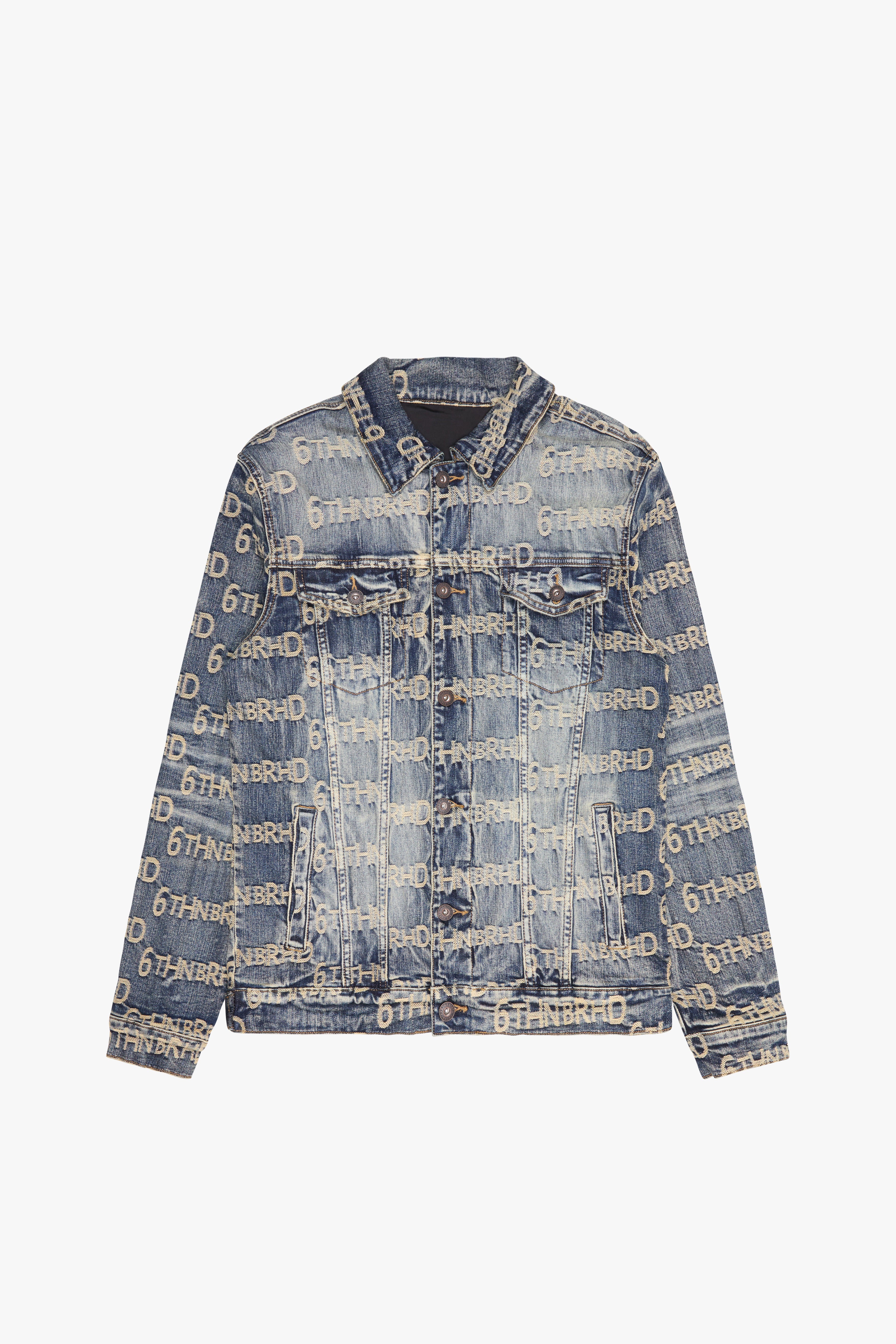 "EMBEDDED" DENIM JACQUARD JACKET - BLUE WASH