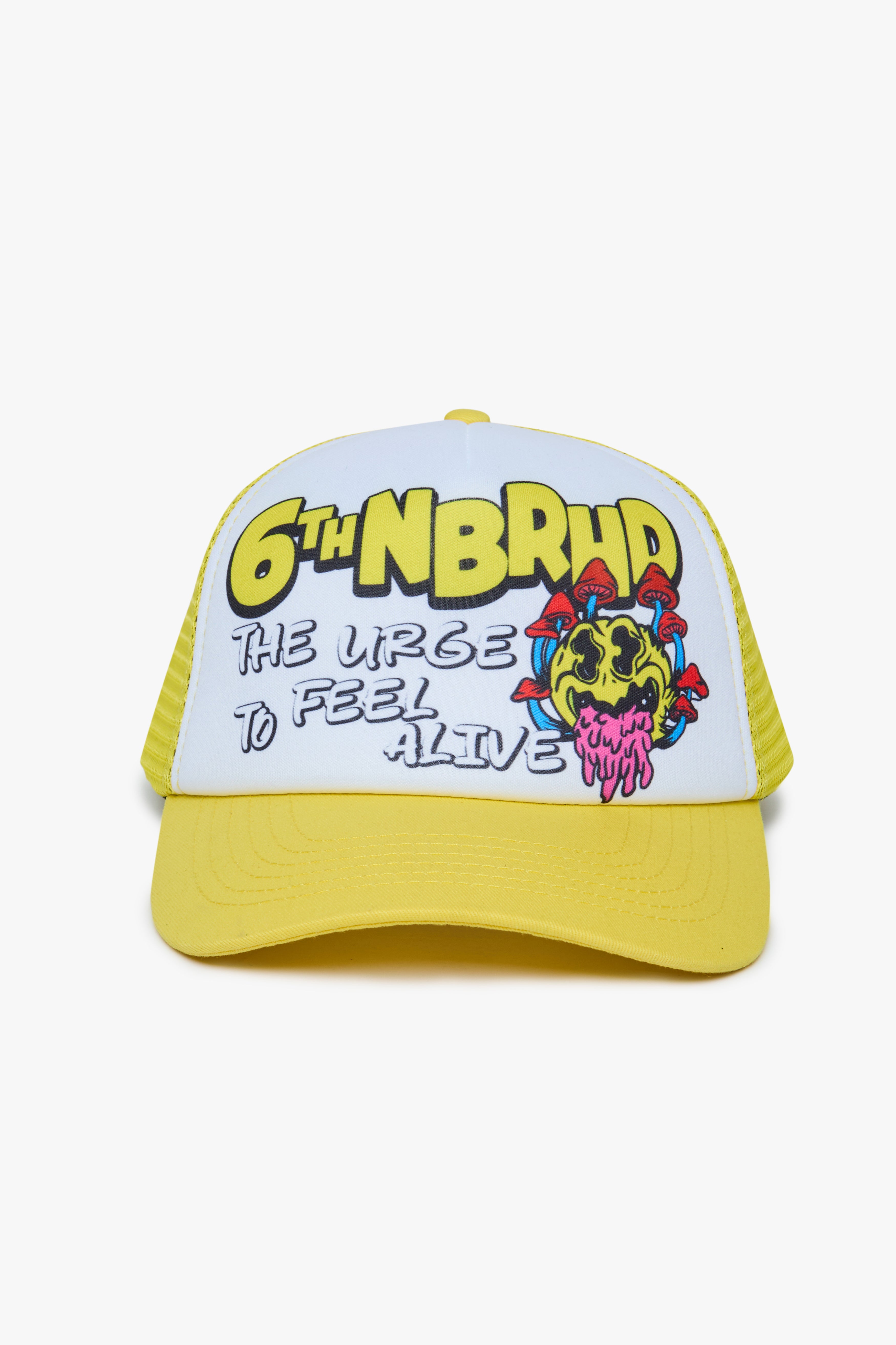 6thNBRHD HAT "FEELING ALIVE" -WHT/YLW
