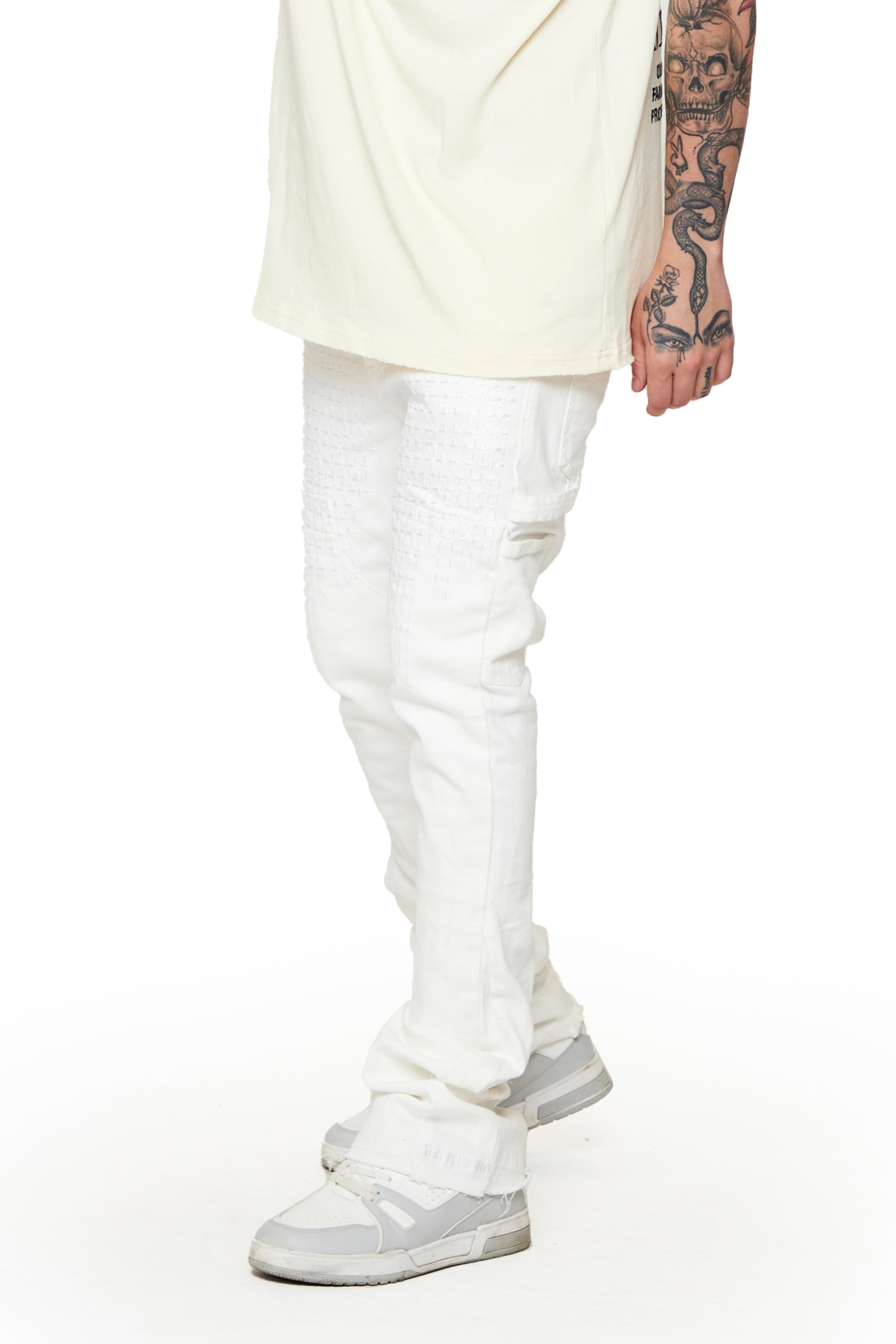 "Wuadlupe" Stacked Jeans White