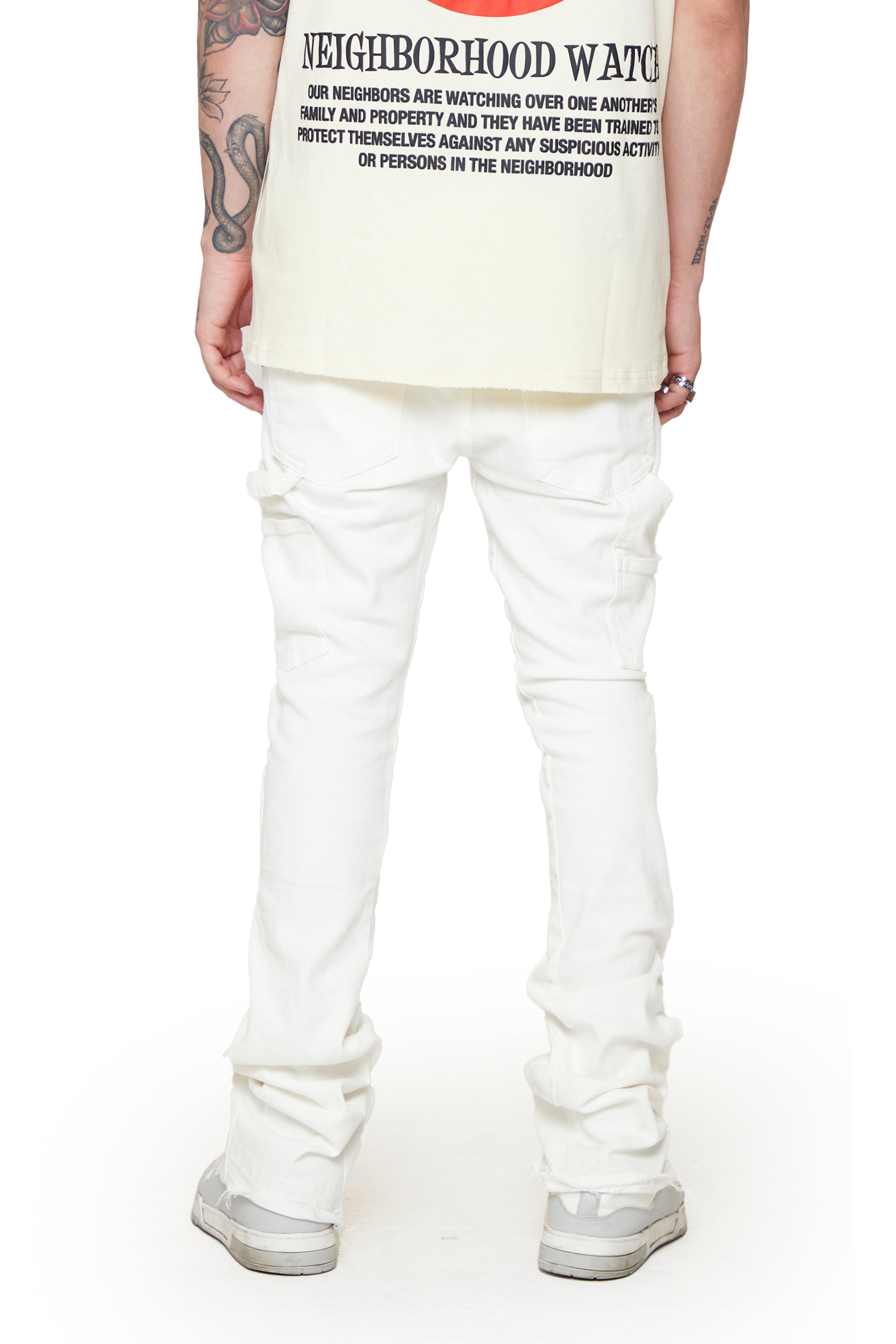 "Wuadlupe" Stacked Jeans White