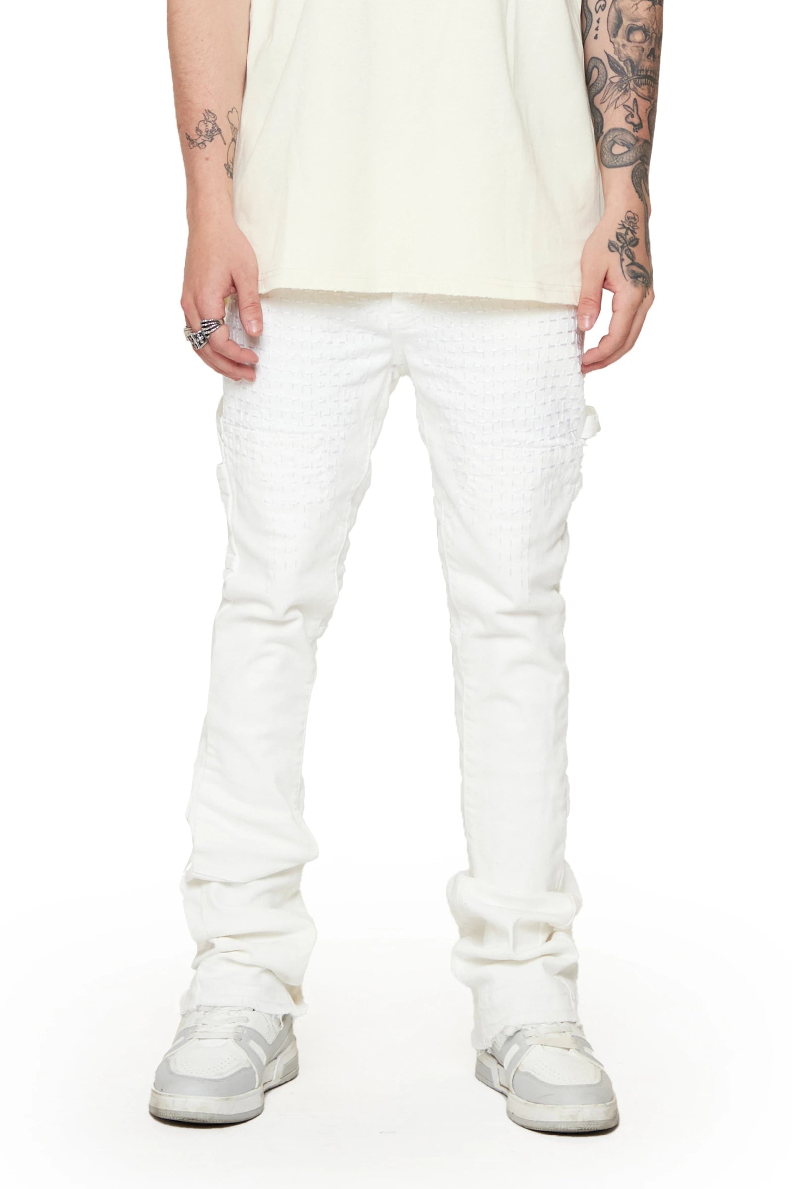 "Wuadlupe" Stacked Jeans White