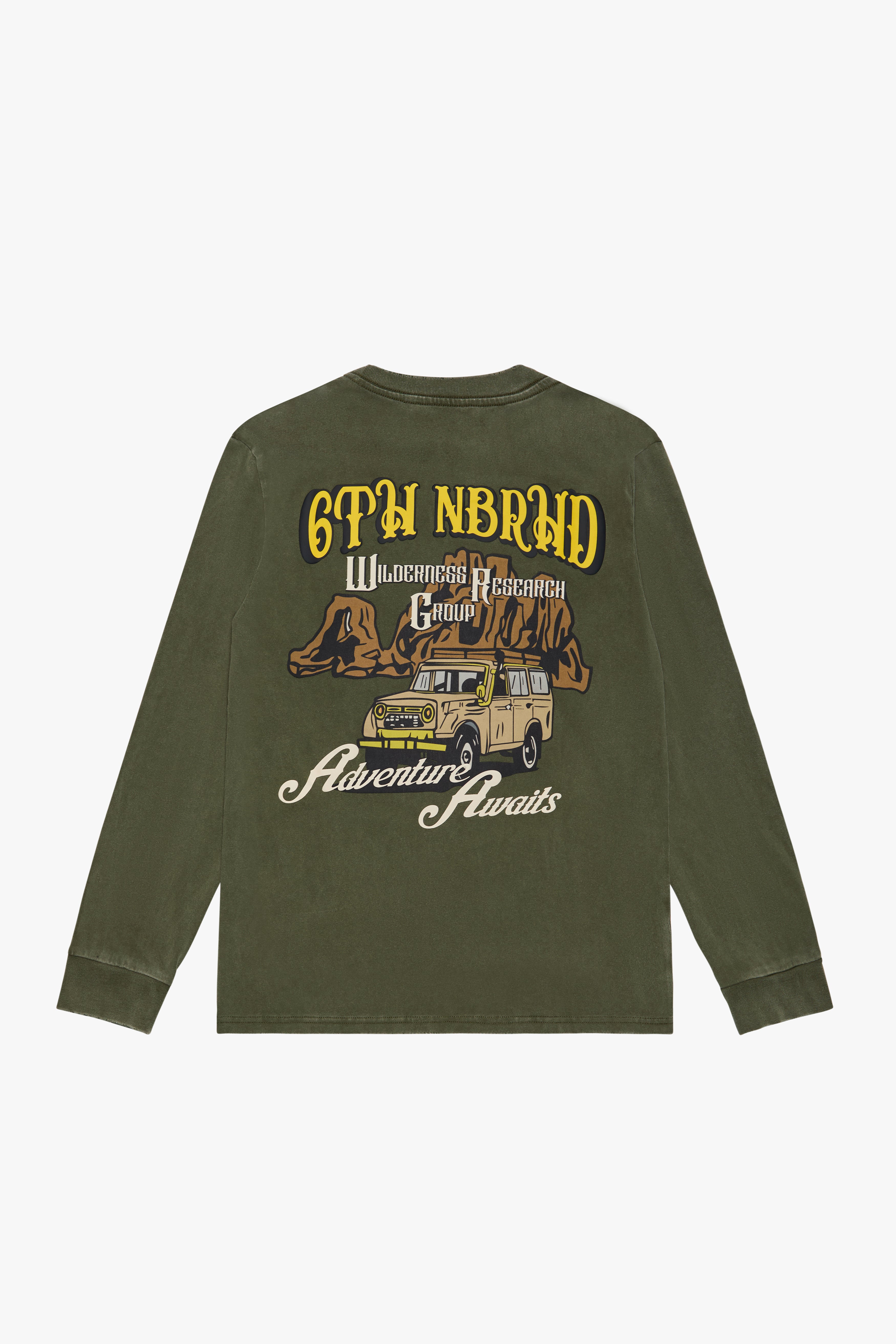 6thNBRHD LONG SLEEVE TEE "WILDERNESS" OLIVE