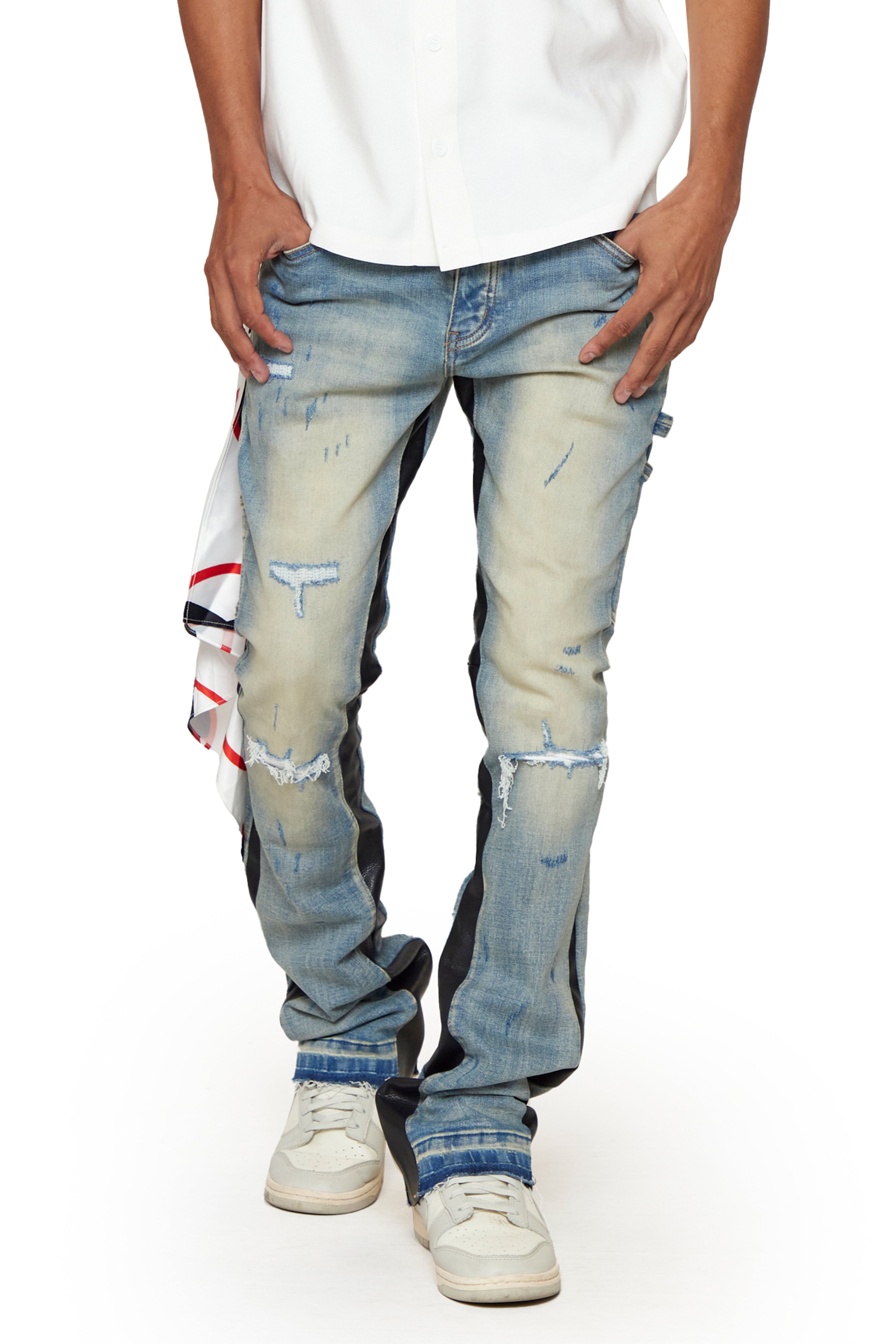 "Graveyard" Stacked Jeans Light Vintage Washed