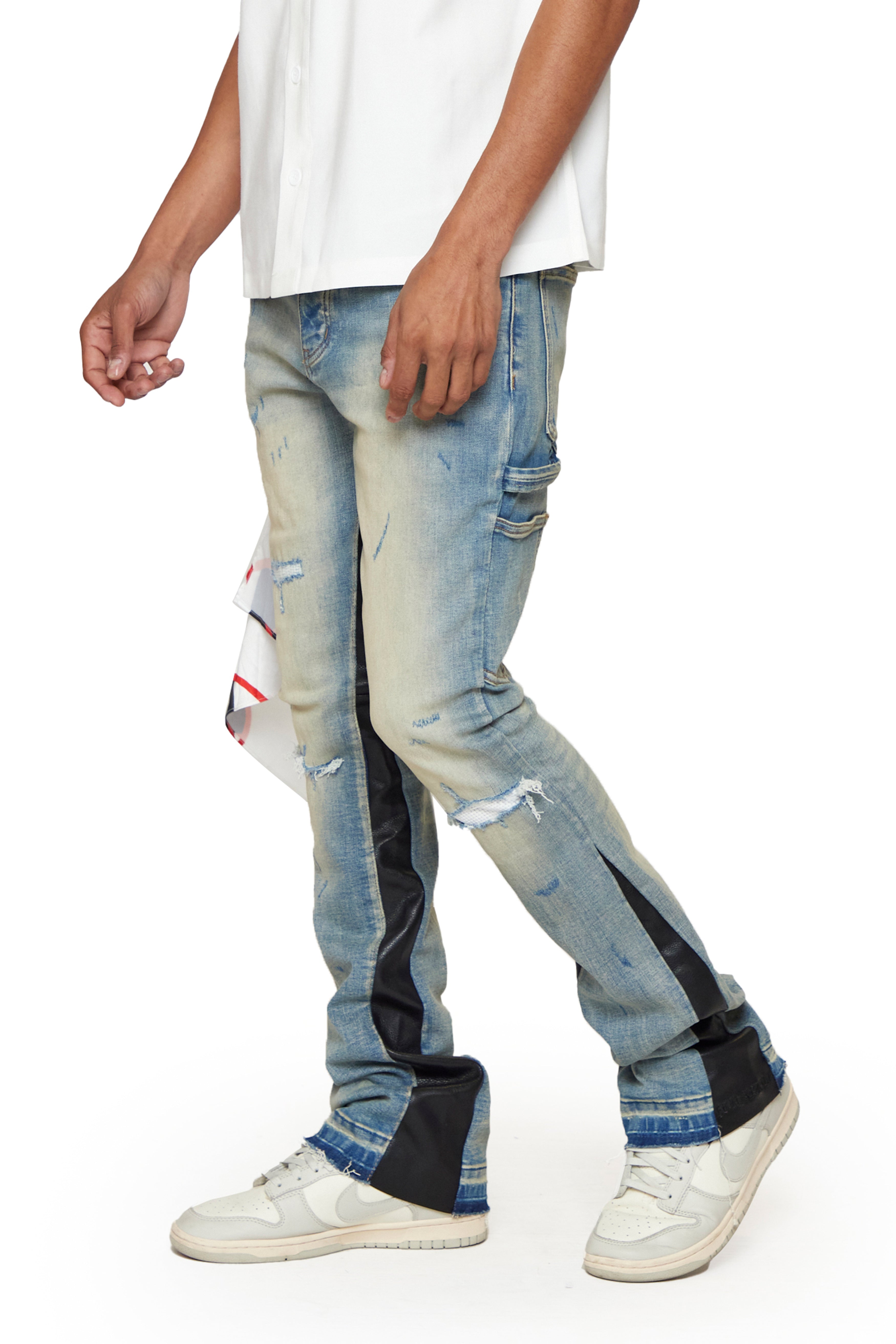 "Graveyard" Stacked Jeans Light Vintage Washed