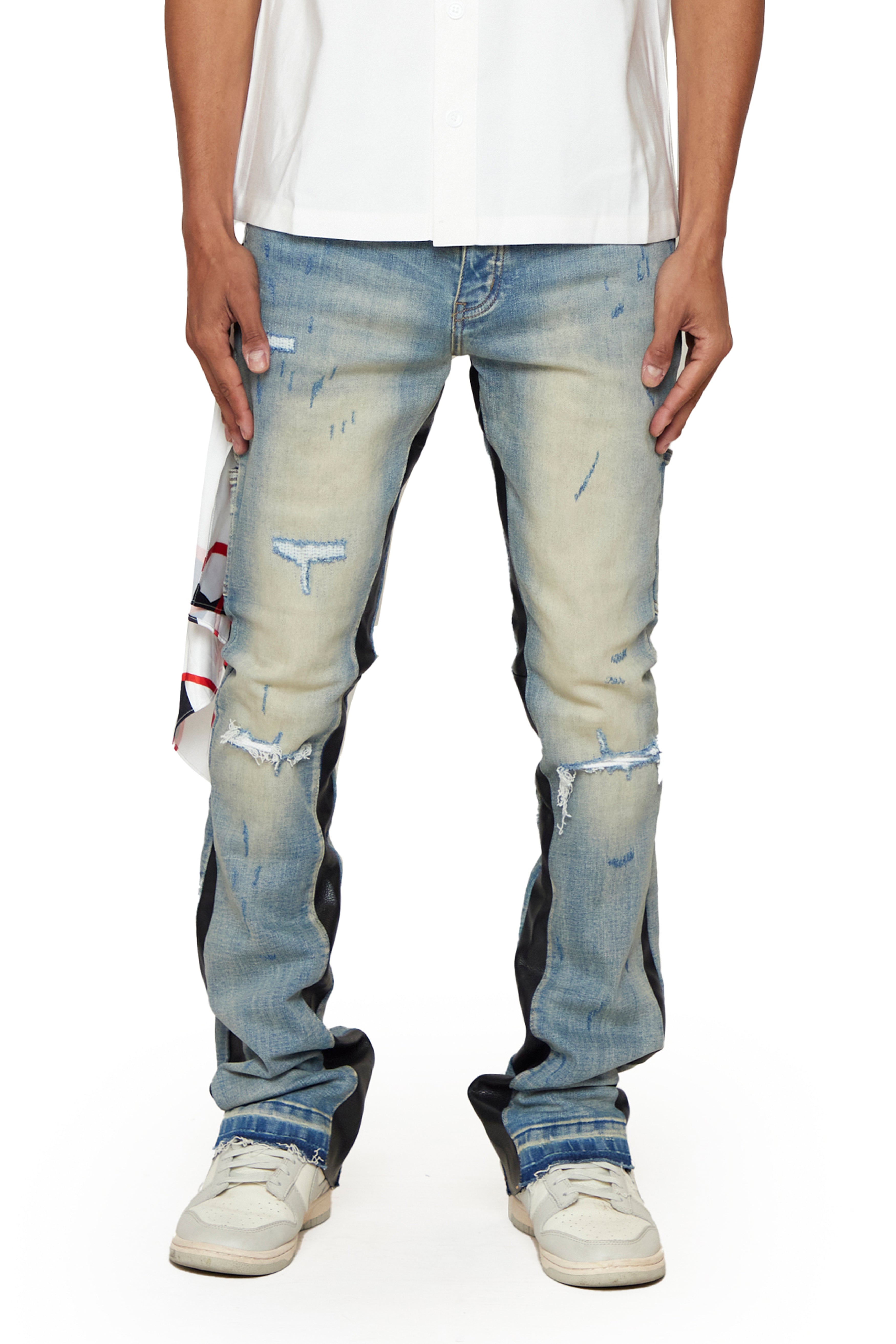 "Graveyard" Stacked Jeans Light Vintage Washed