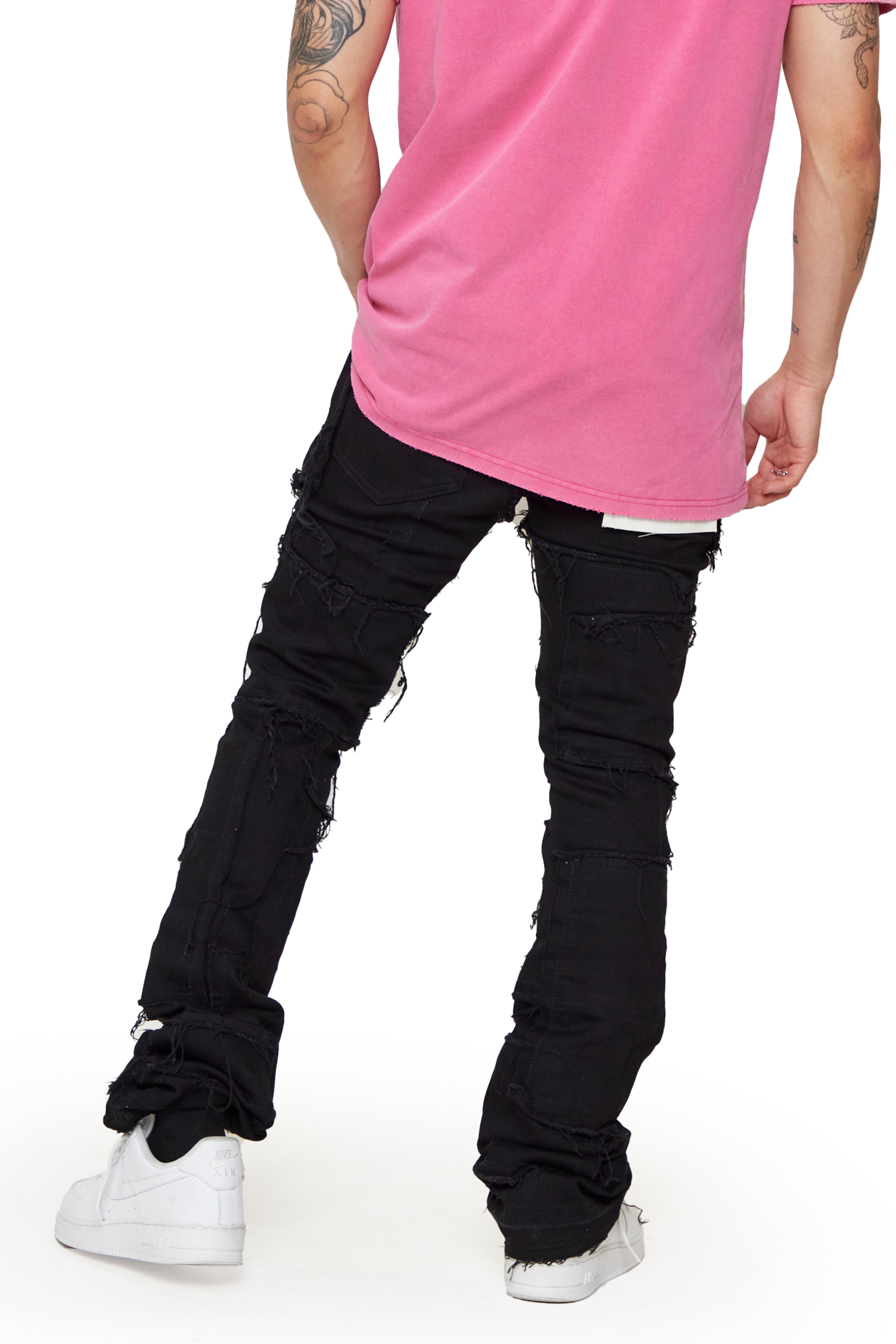 "Lupin" Stacked Jeans Black