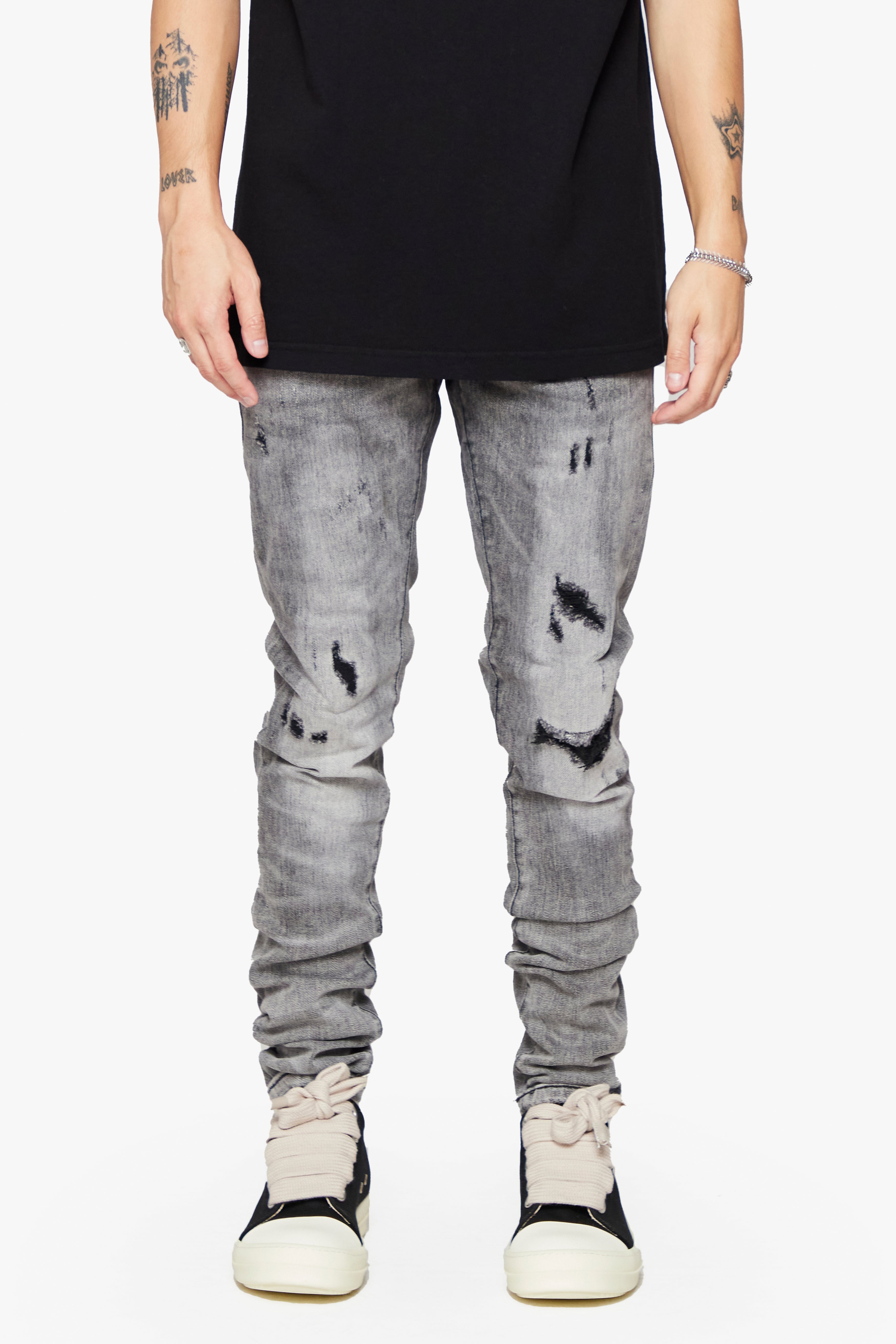 6thNBRHD SKINNY JEAN "HAJJA" -LT GREY