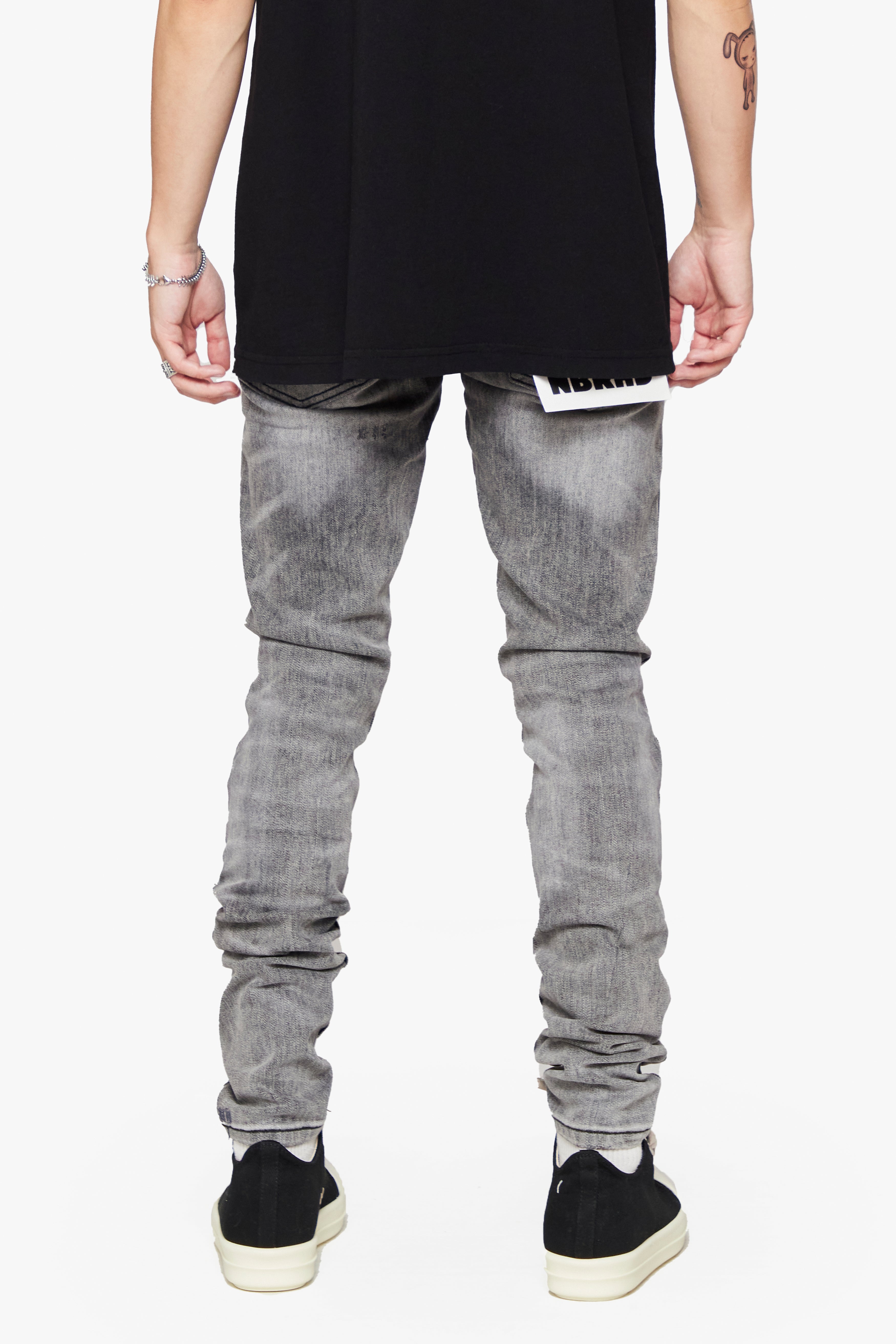 6thNBRHD SKINNY JEAN "HAJJA" -LT GREY