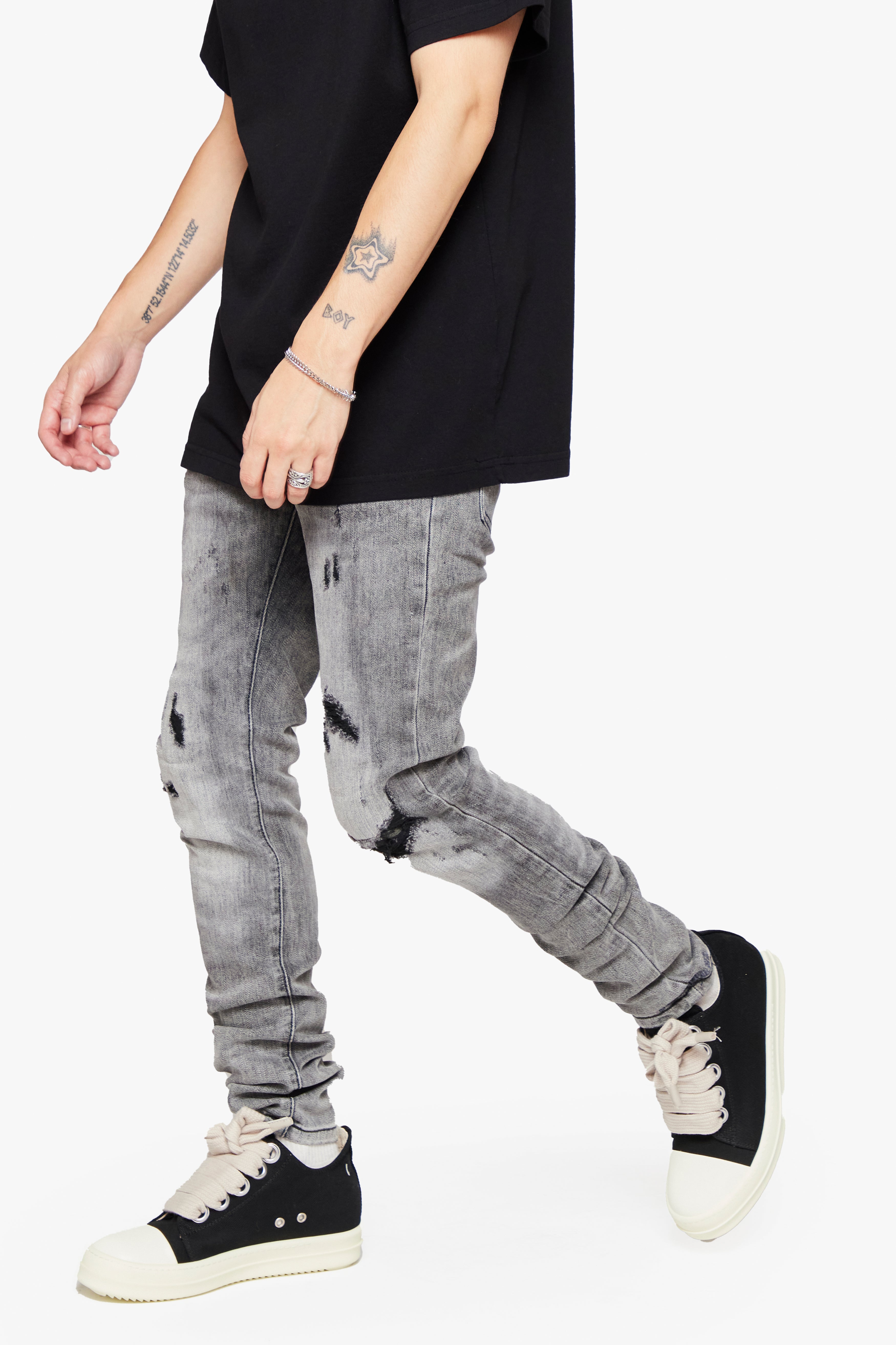 6thNBRHD SKINNY JEAN "HAJJA" -LT GREY