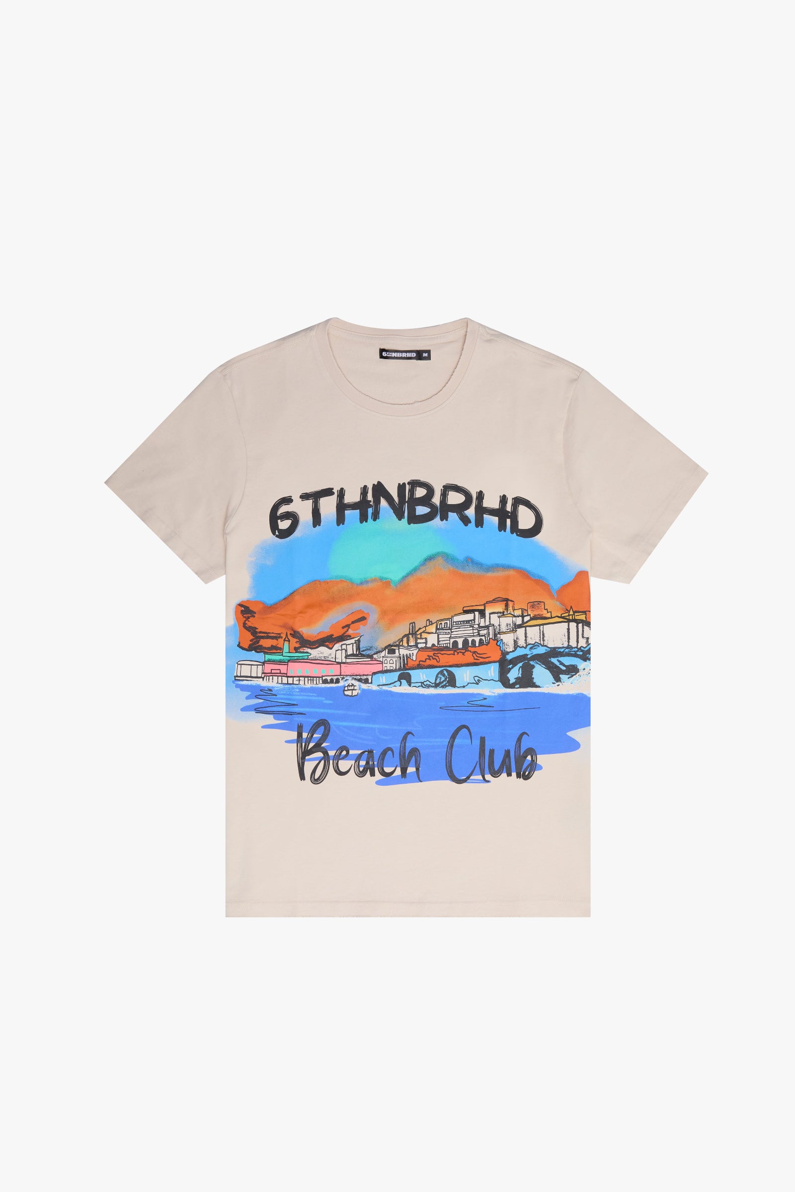 "Beach Club" Graphic Tee Cream