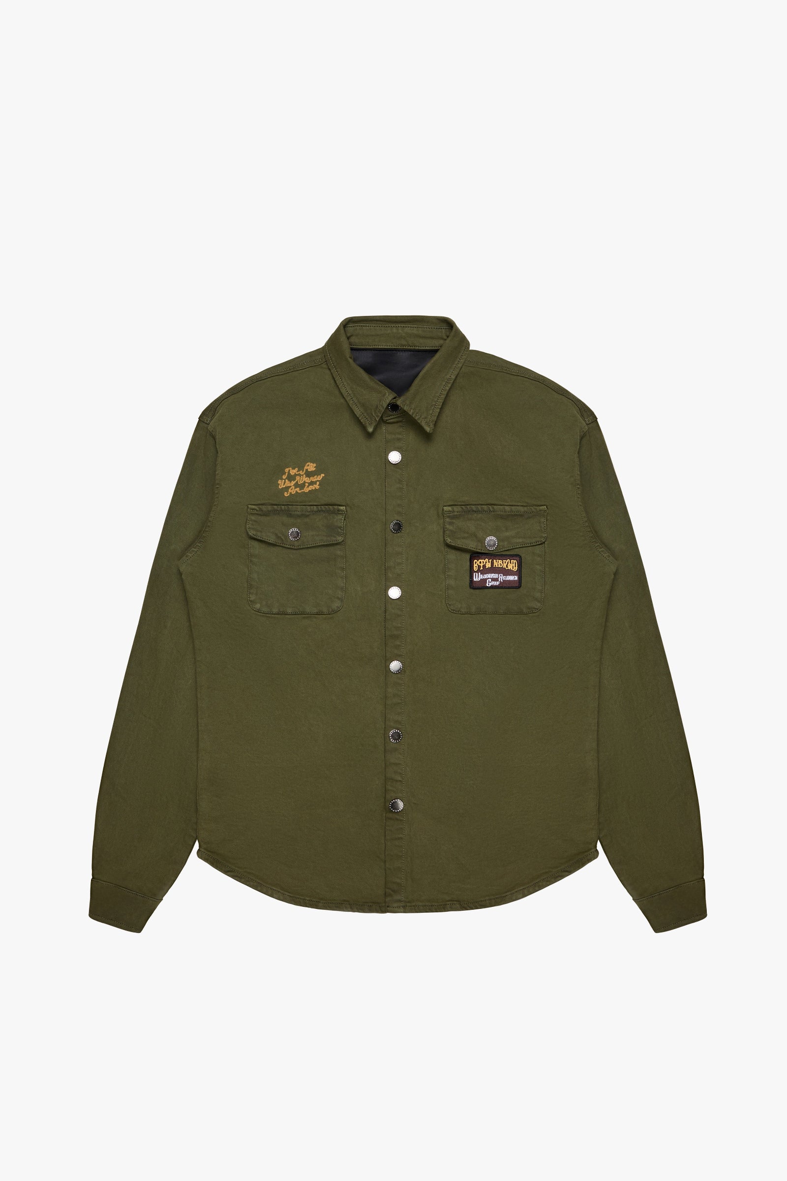 "Safari" Graphic Button Down Shirt Olive