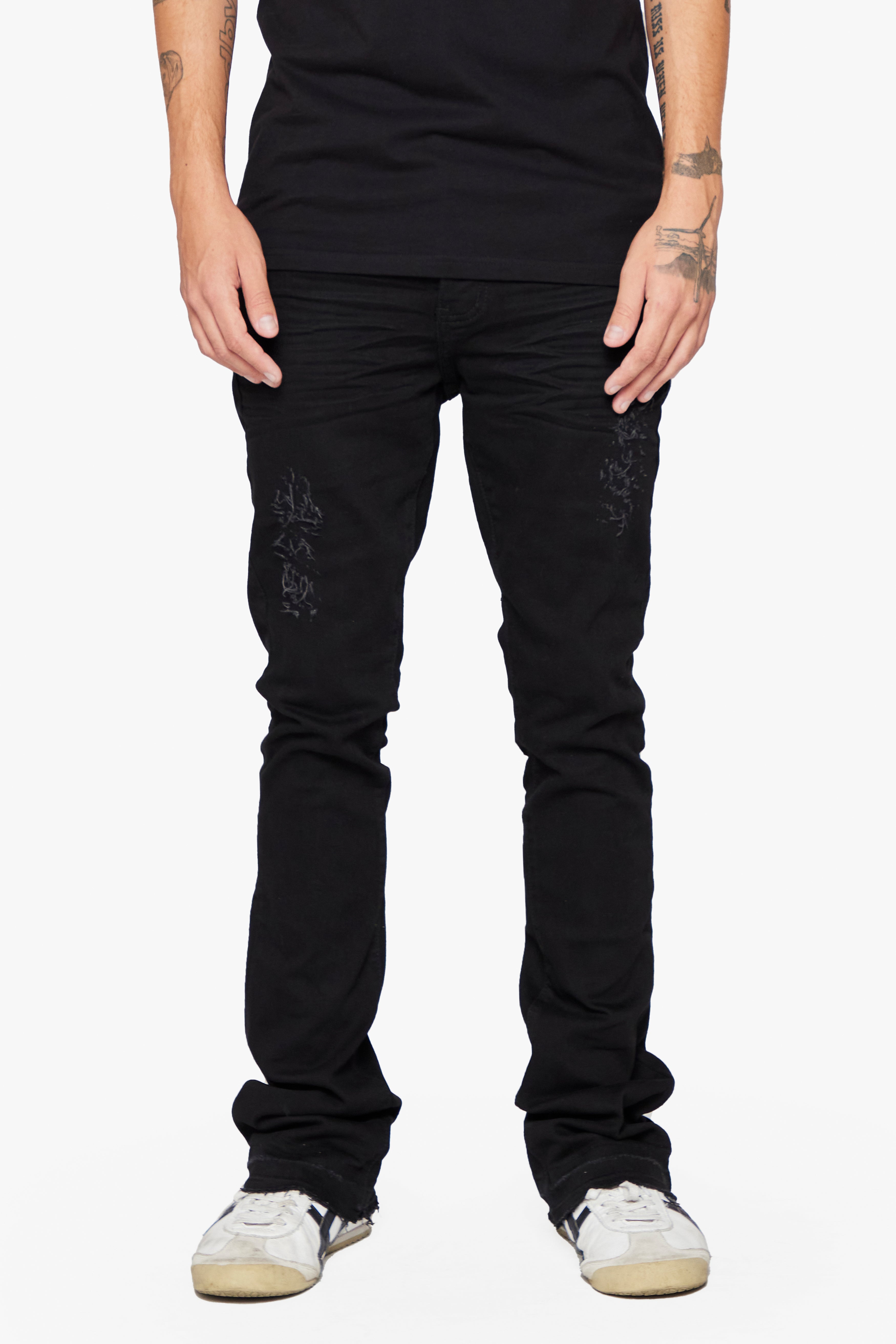 "Pali" Stacked Jeans Black