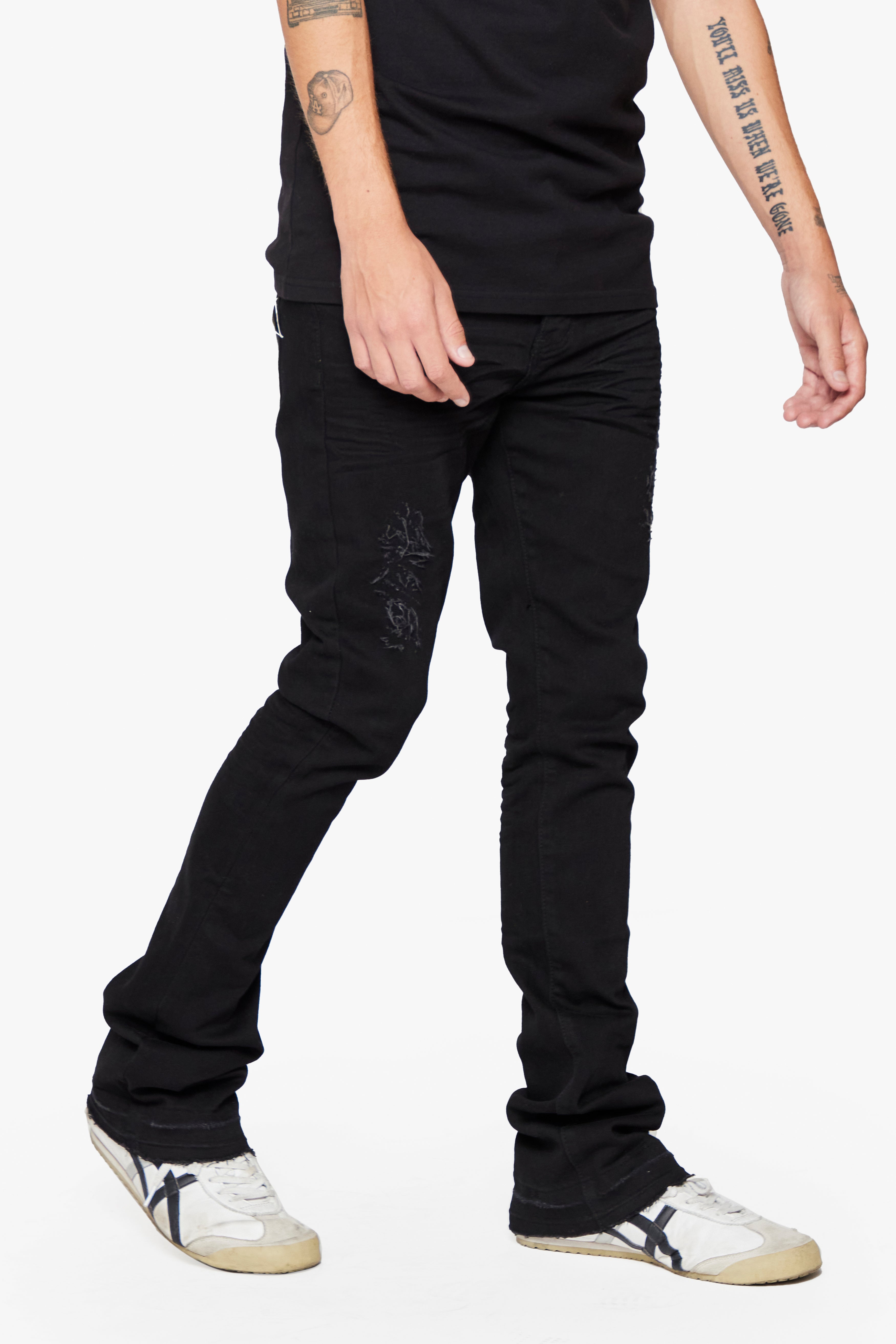 "Pali" Stacked Jeans Black
