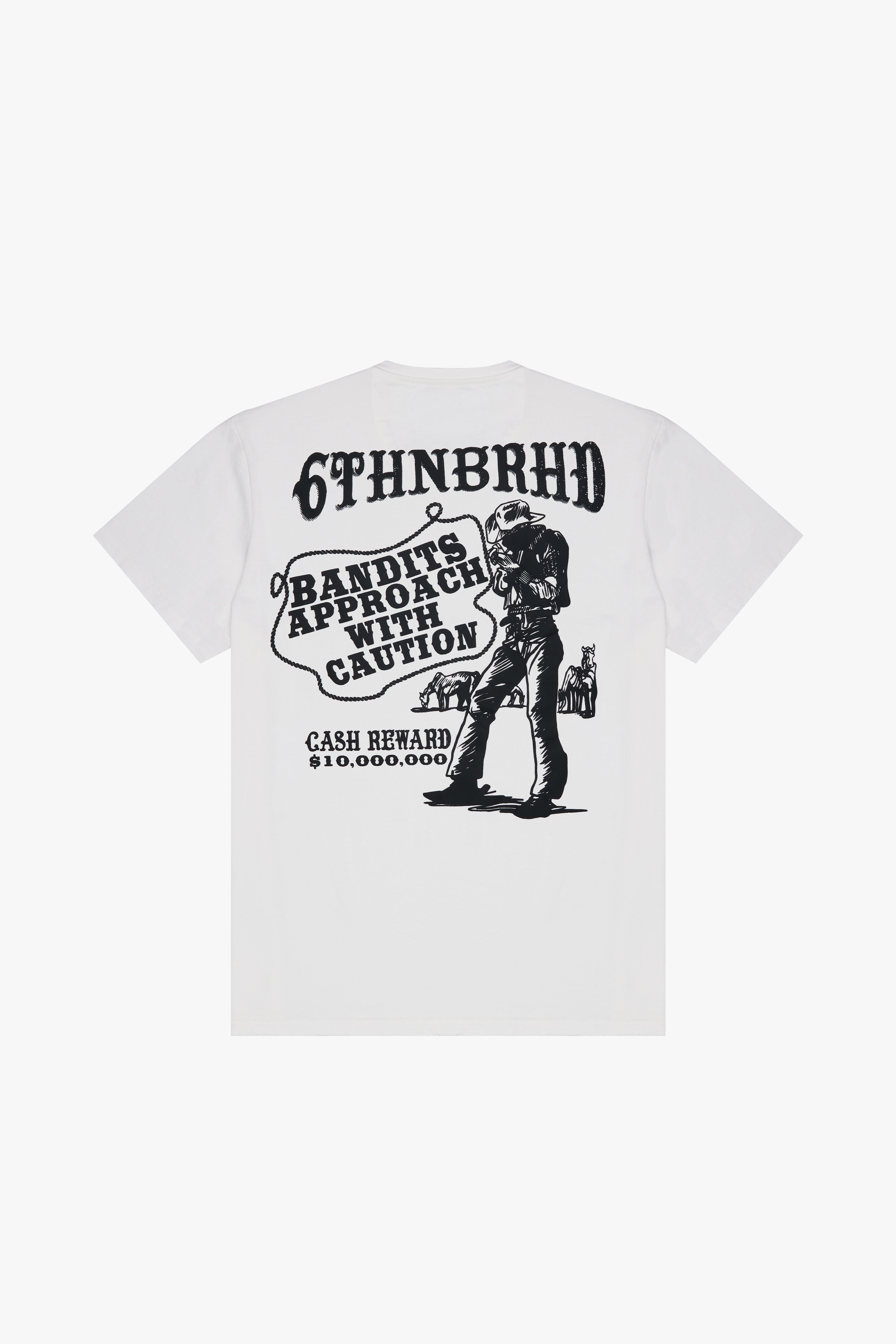6thNBRHD TEE "CAUTION" WHITE