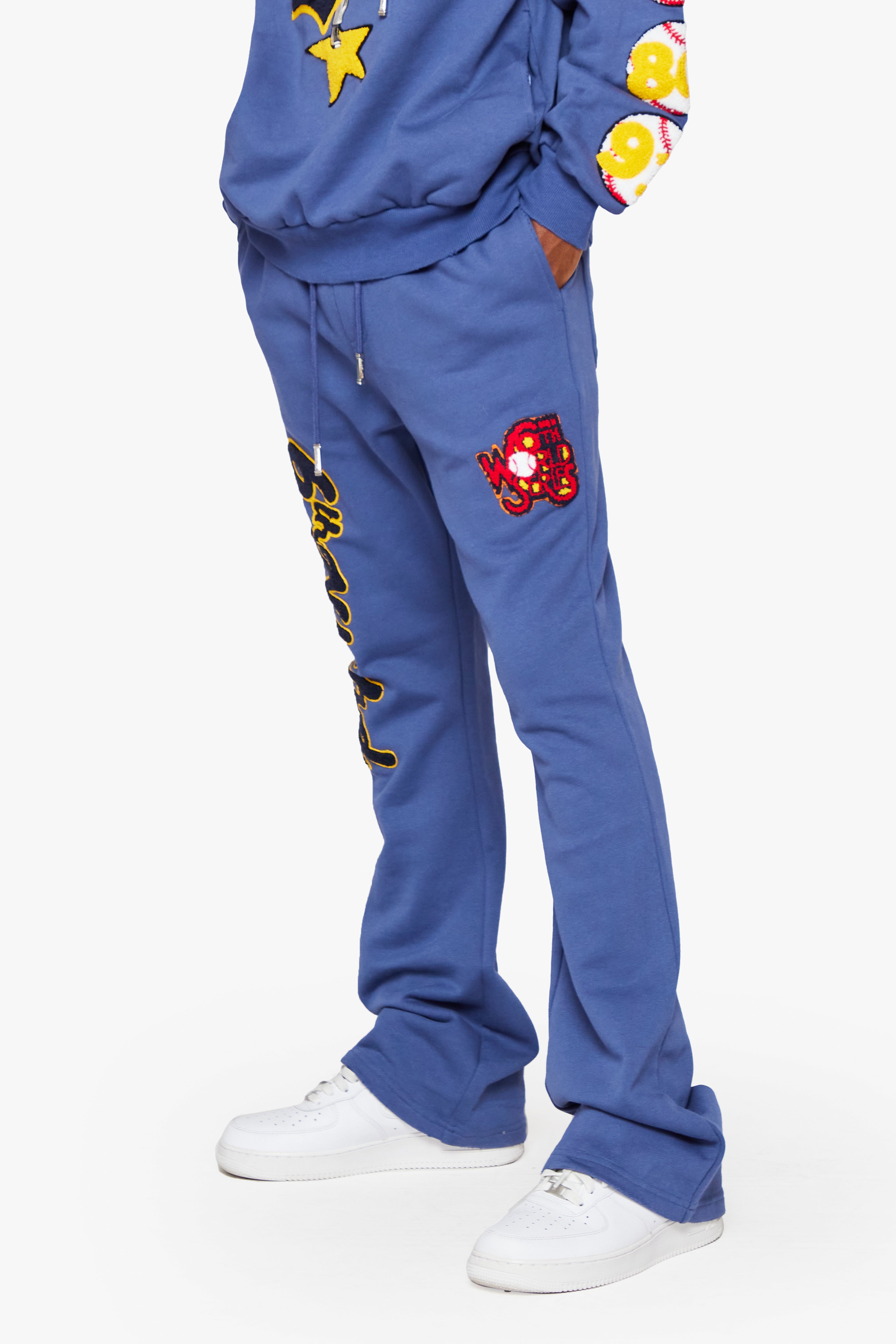 6thNBRHD FLEECE PANTS STACKED "CHAMPS" NAVY