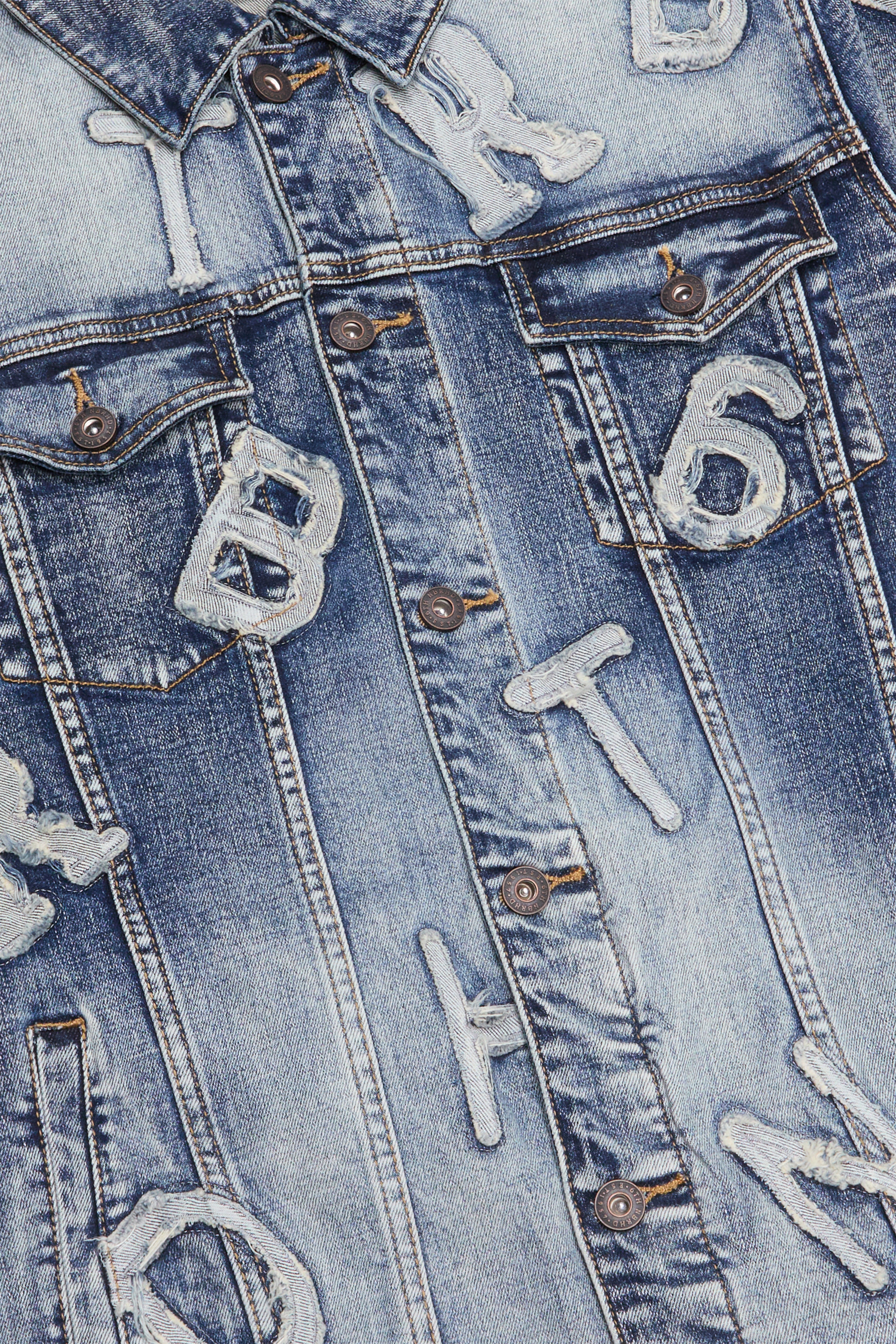 "PUZZLE" DENIM JACKET - BLUE WASH