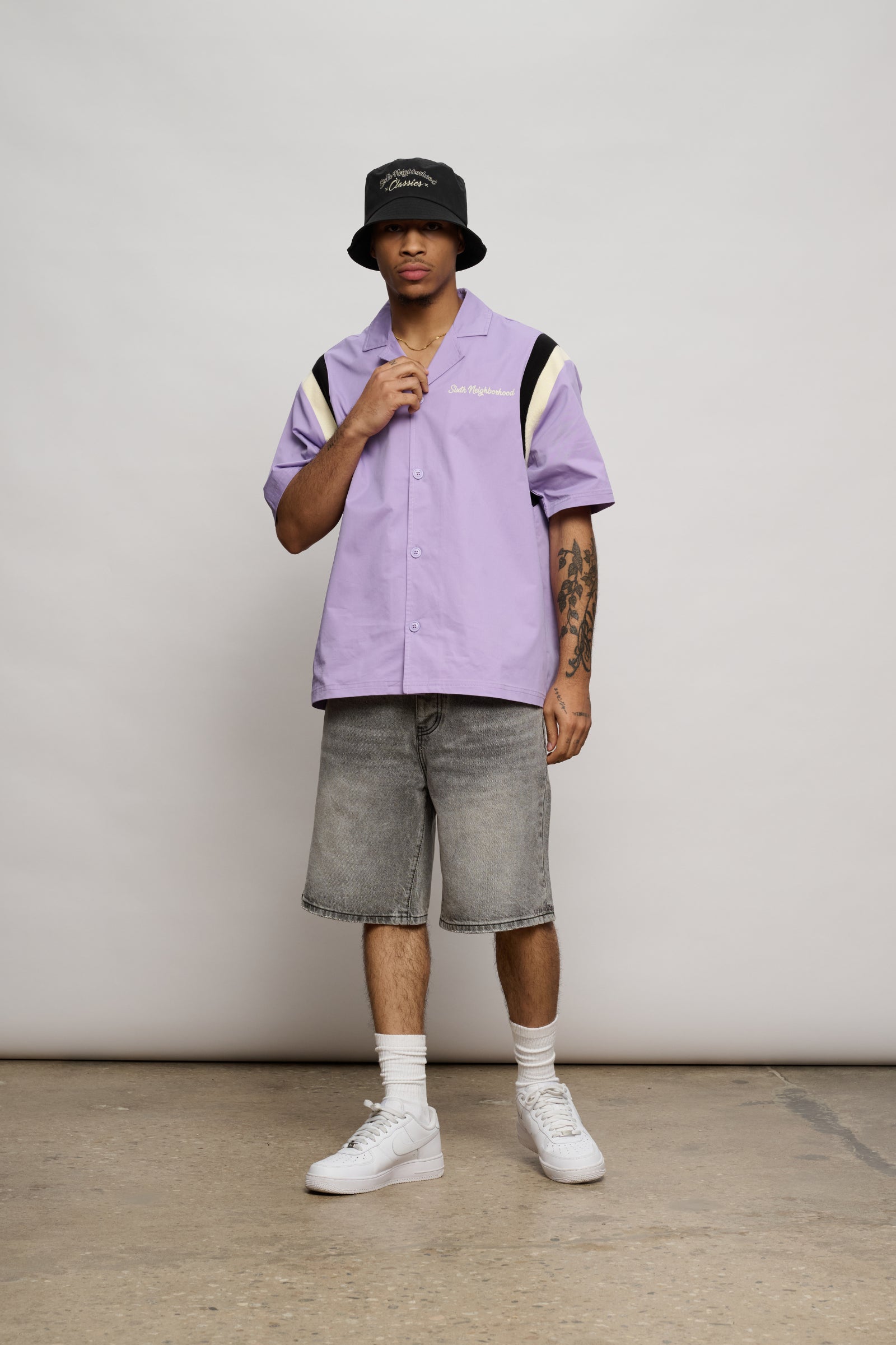 "In My Lane" Boxy Woven Shirt Purple