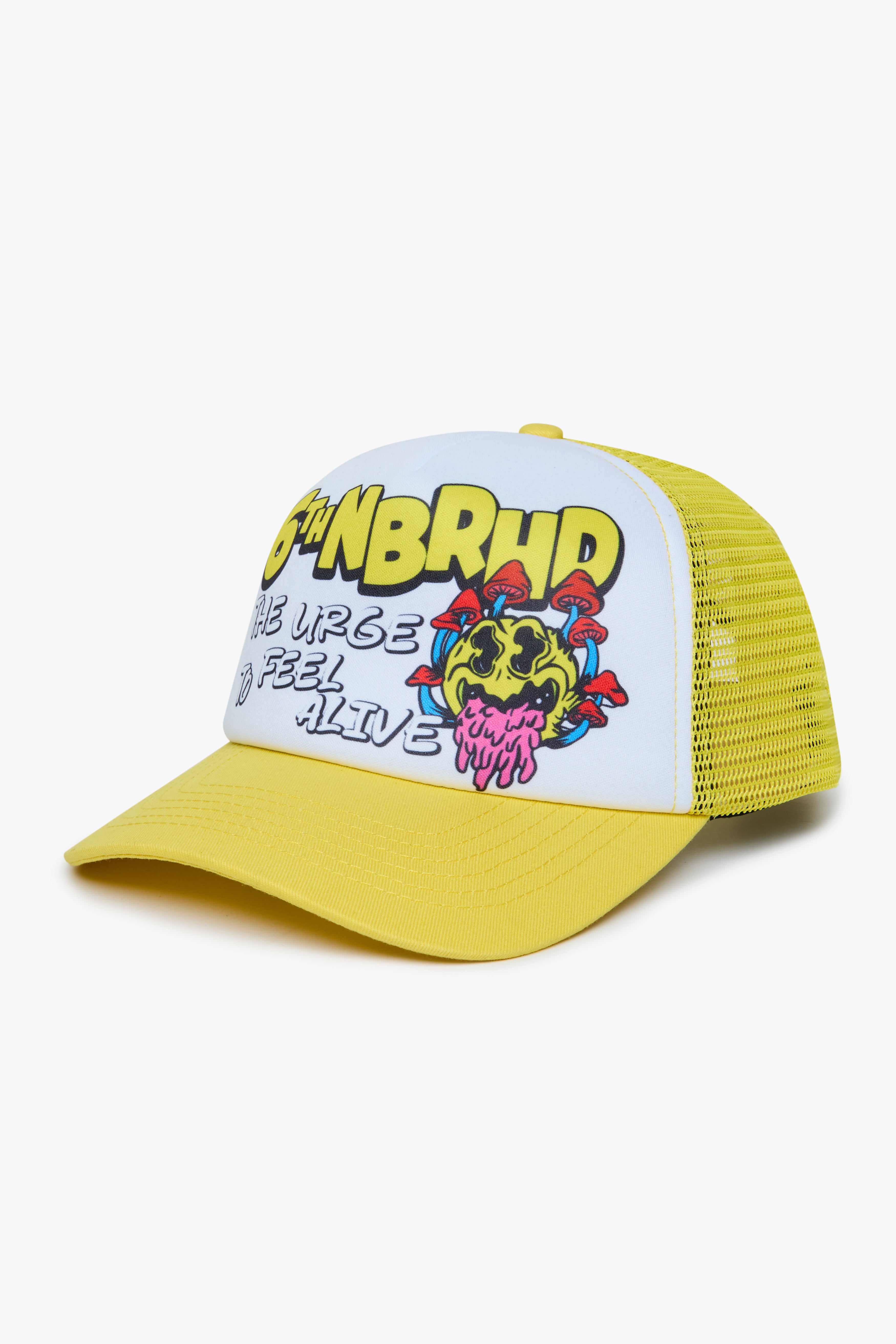 6thNBRHD HAT "FEELING ALIVE" -WHT/YLW