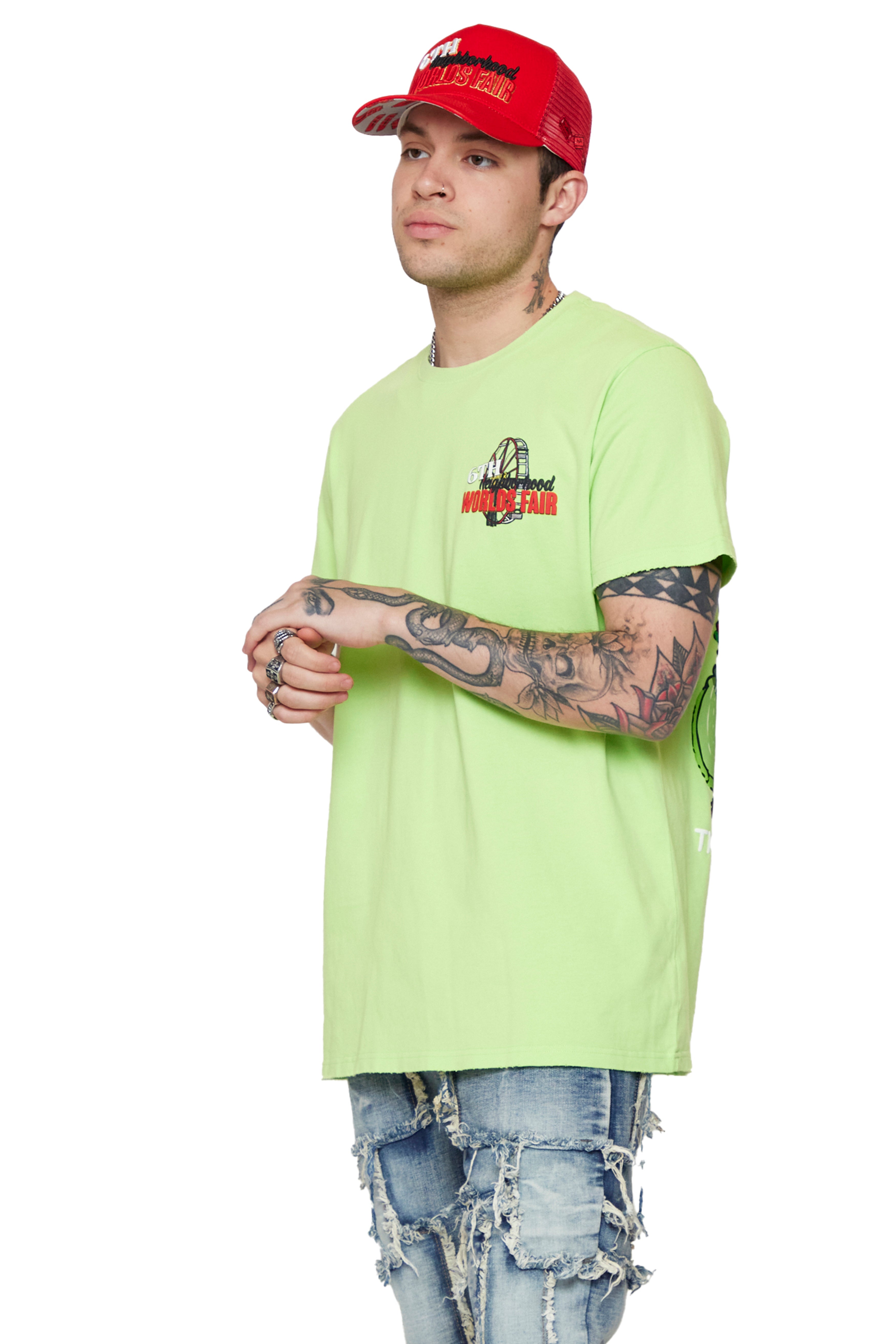 "Fair Grounds" T-Shirt Vintage Lime
