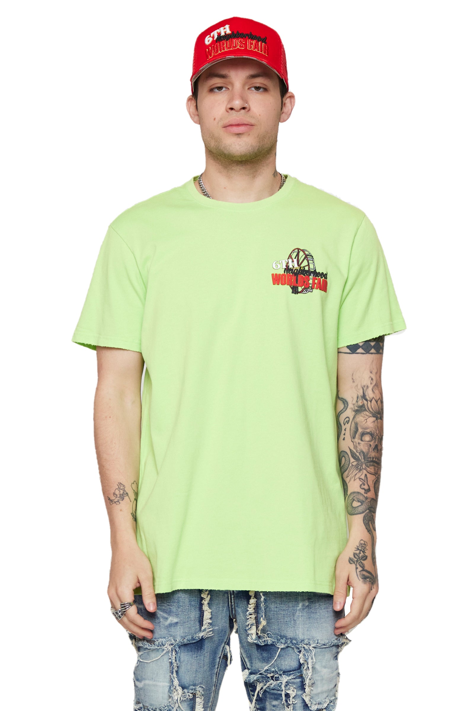 "Fair Grounds" T-Shirt Vintage Lime