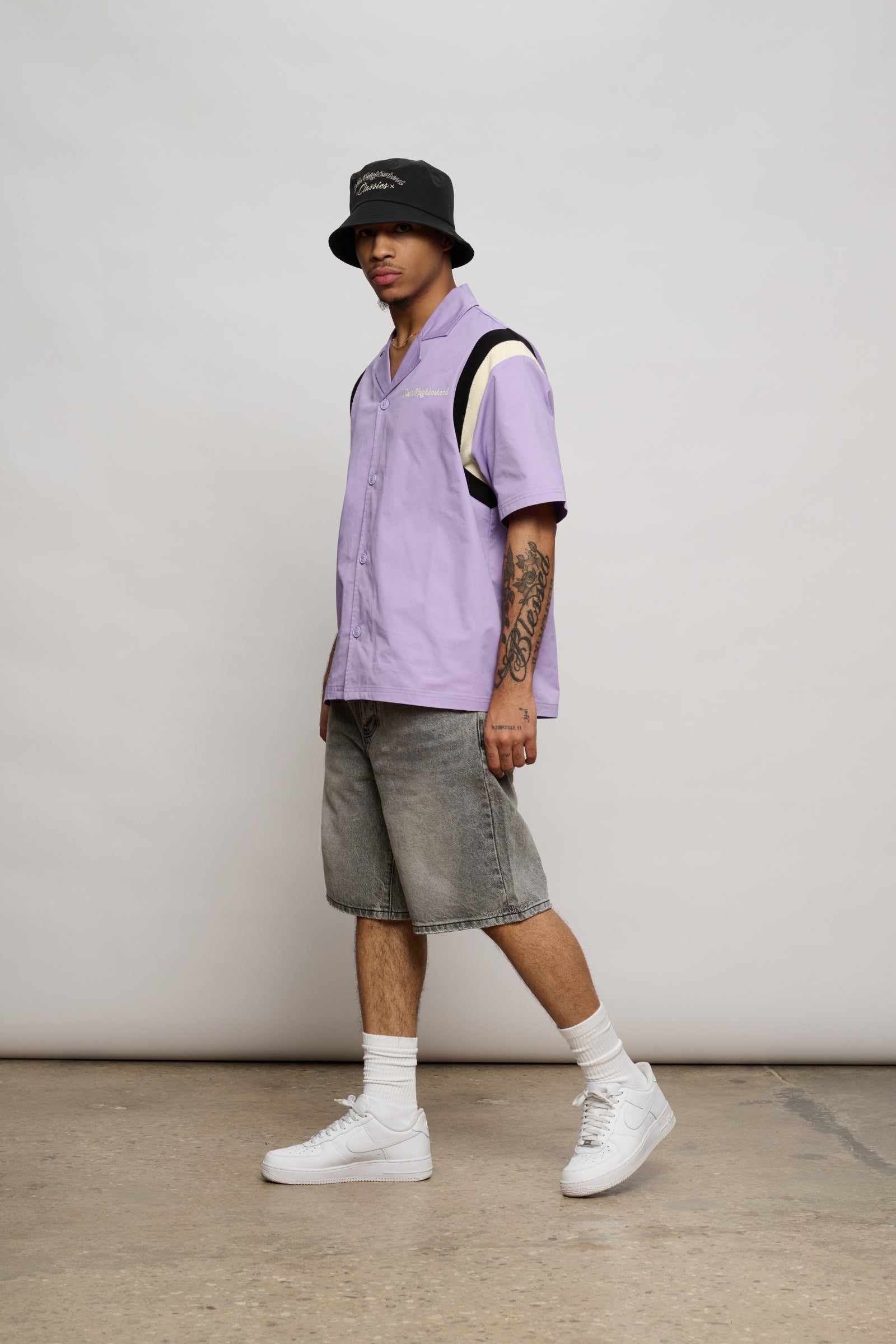 "In My Lane" Boxy Woven Shirt Purple