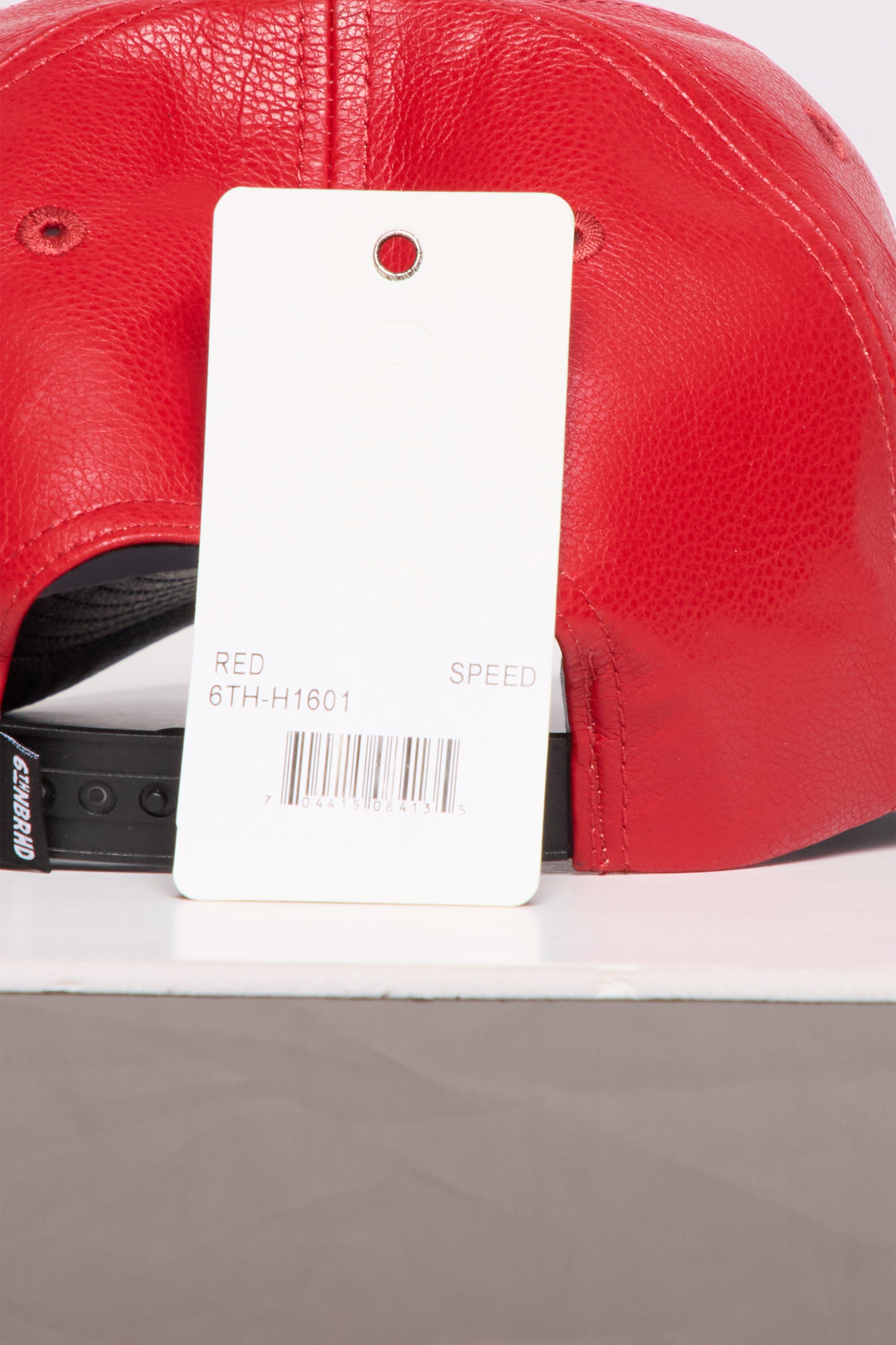 "Speed" Vegan Leather Hat Red