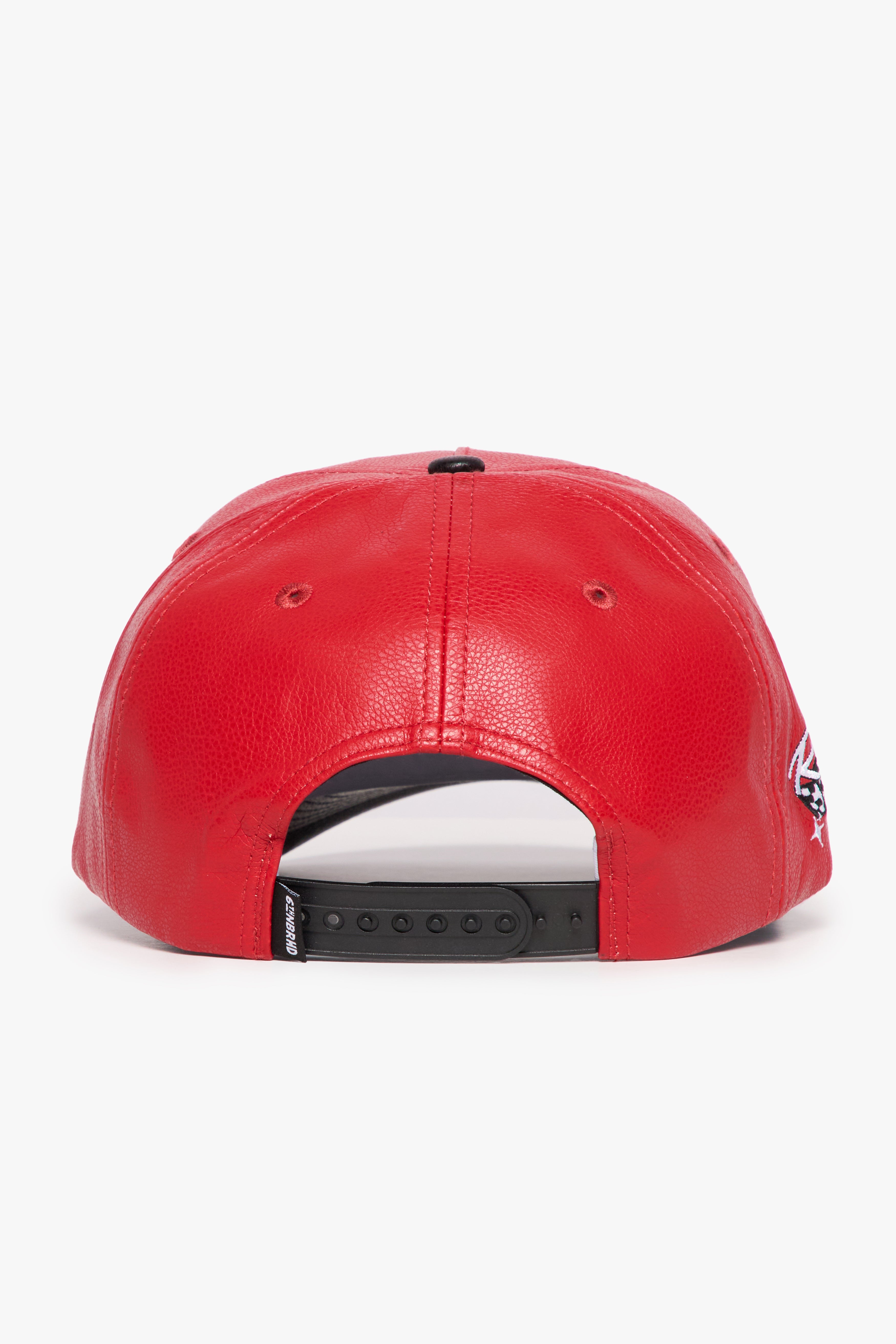 "Speed" Vegan Leather Hat Red