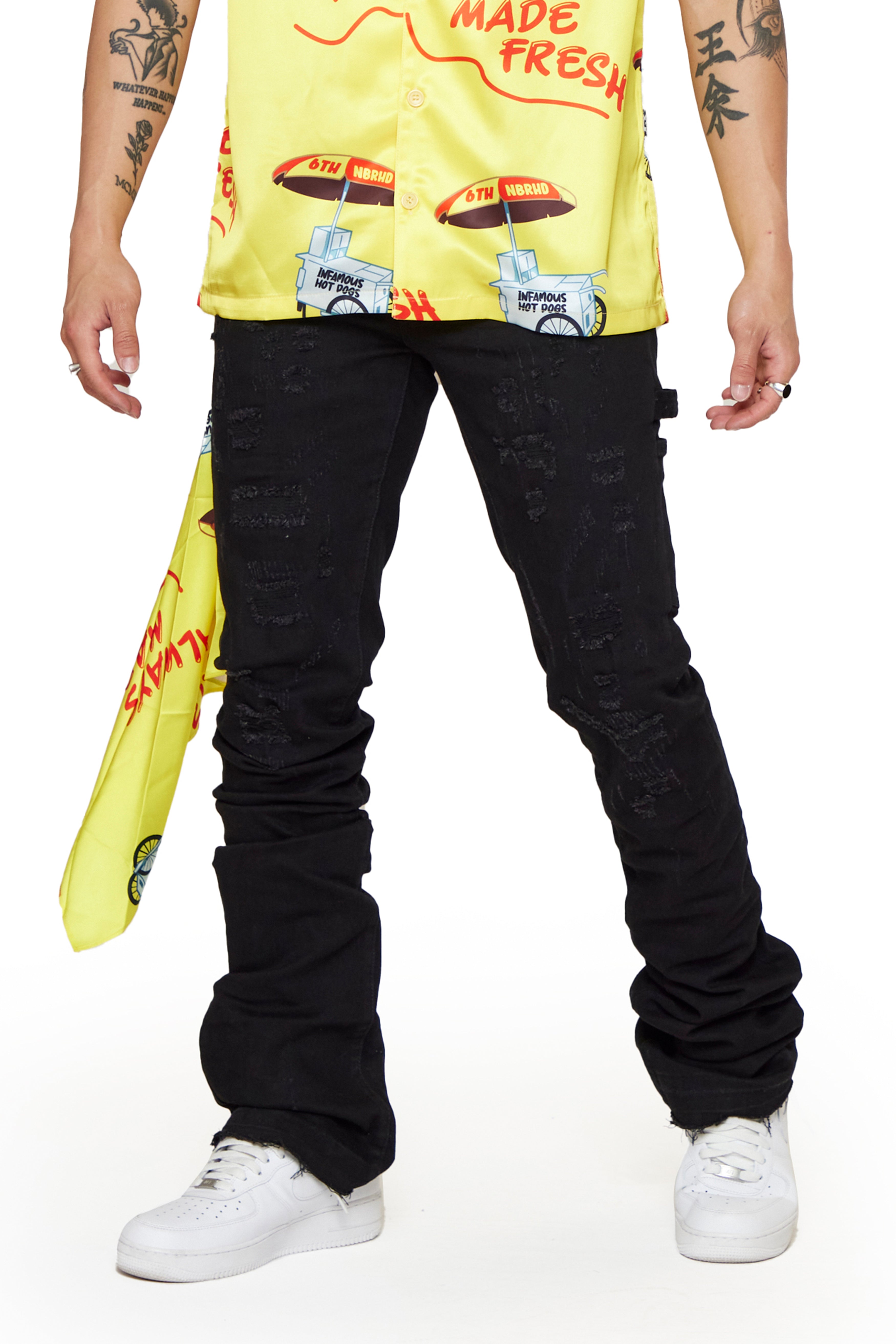 6thNBRHD JEANS "PEPPER BUSH" -BLACK