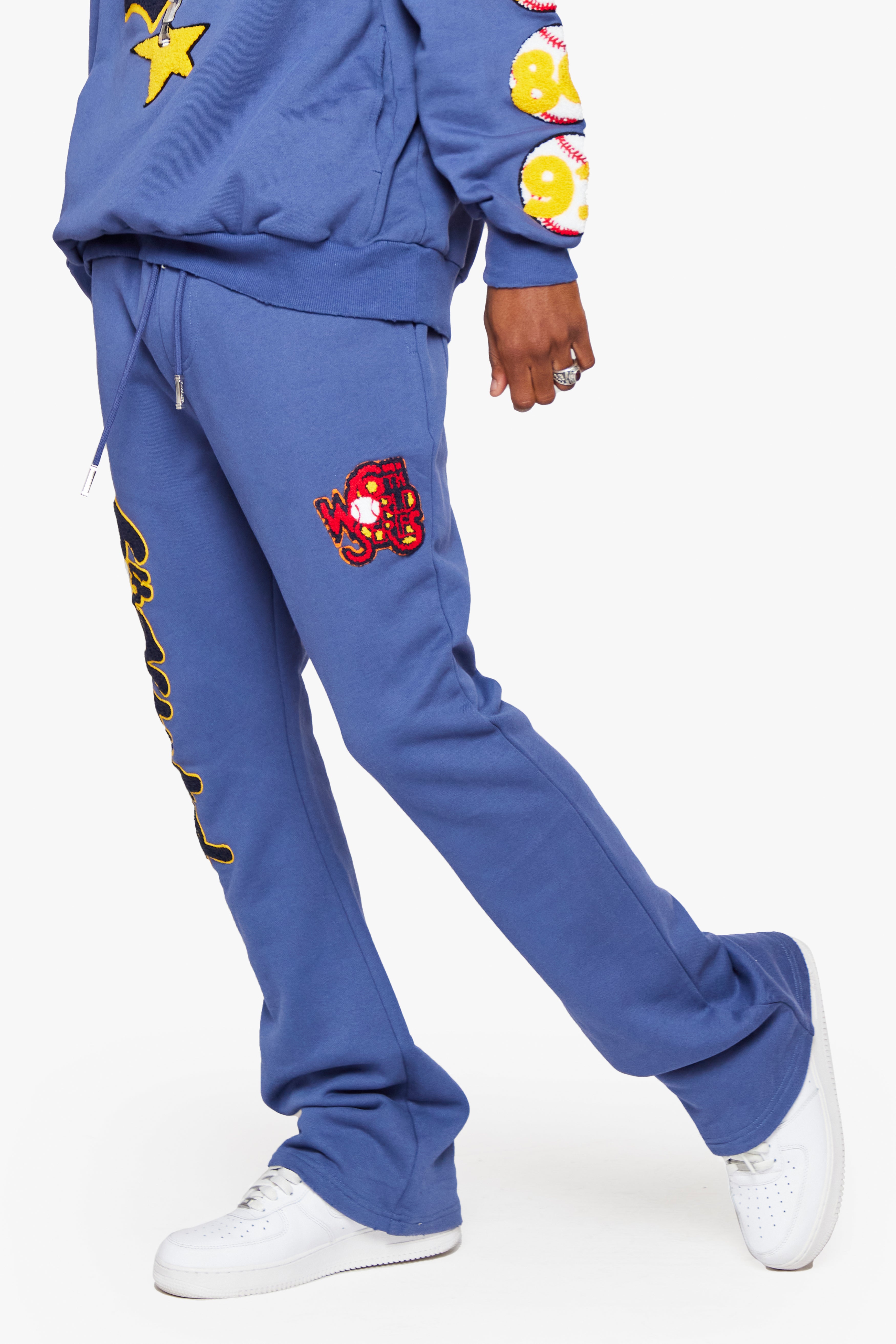 6thNBRHD FLEECE PANTS STACKED "CHAMPS" NAVY