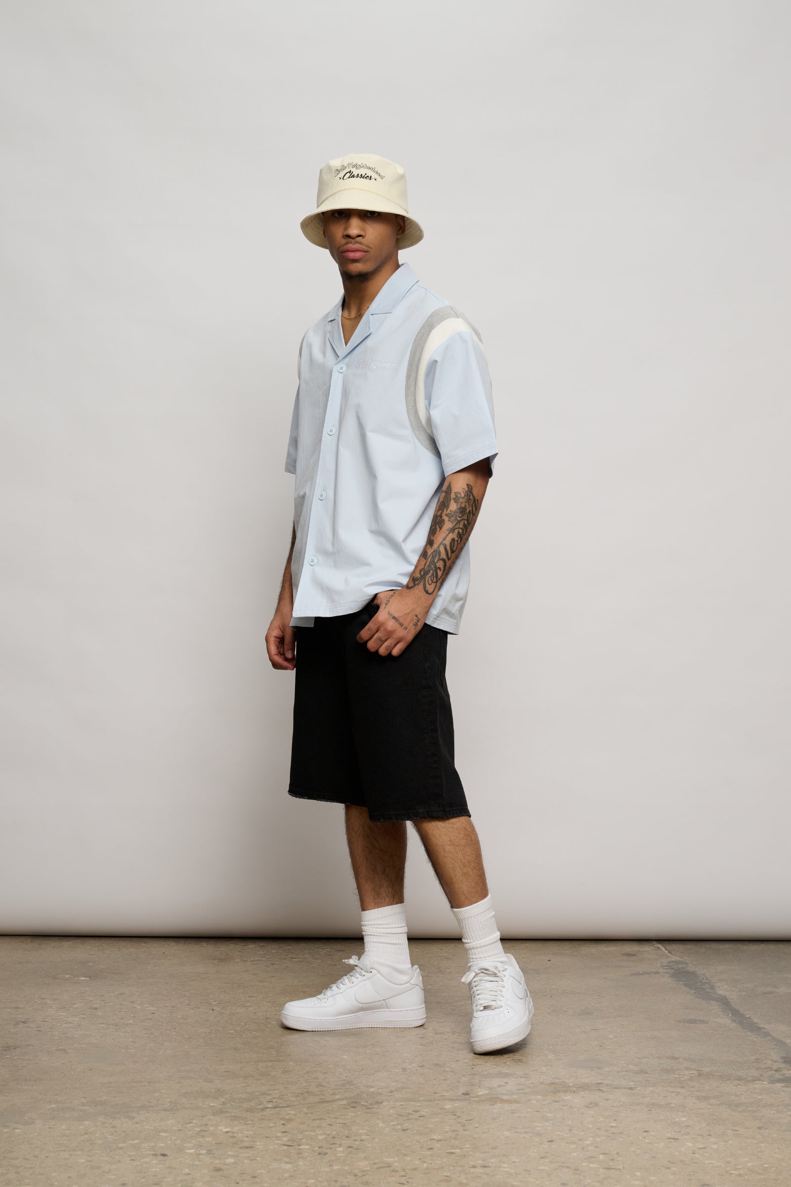 "In My Lane" Woven Shirt Blue