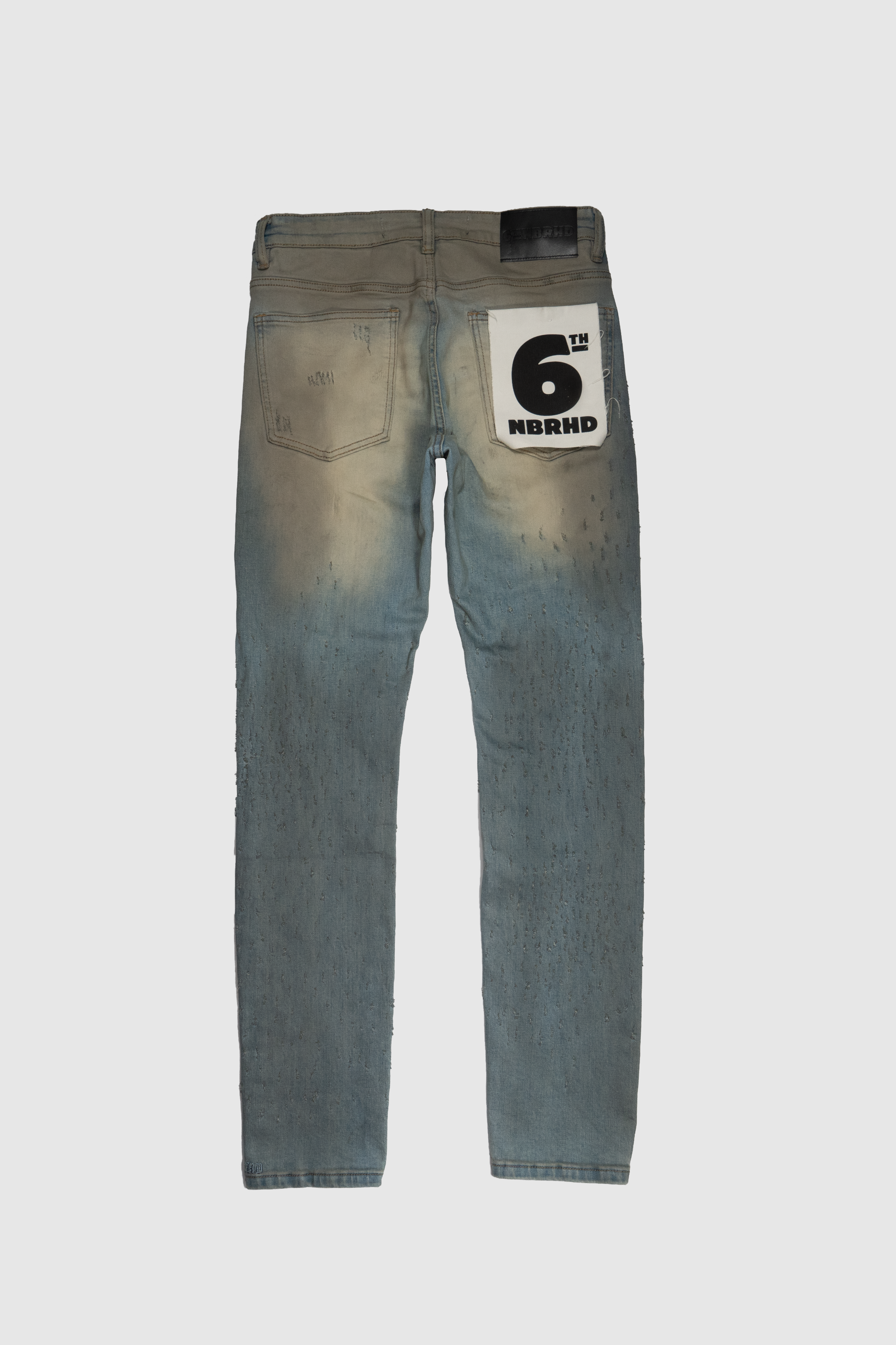 6thNBRHD SKINNY JEAN "ROOTS" -LT SAND BLUE