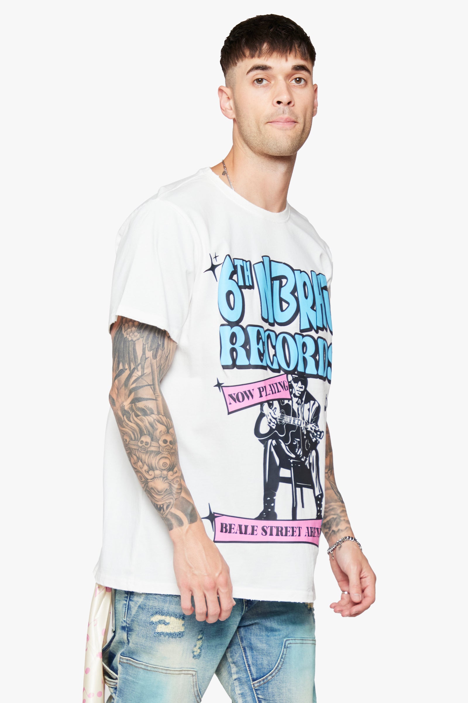 "Now Playing" Graphic Tee White