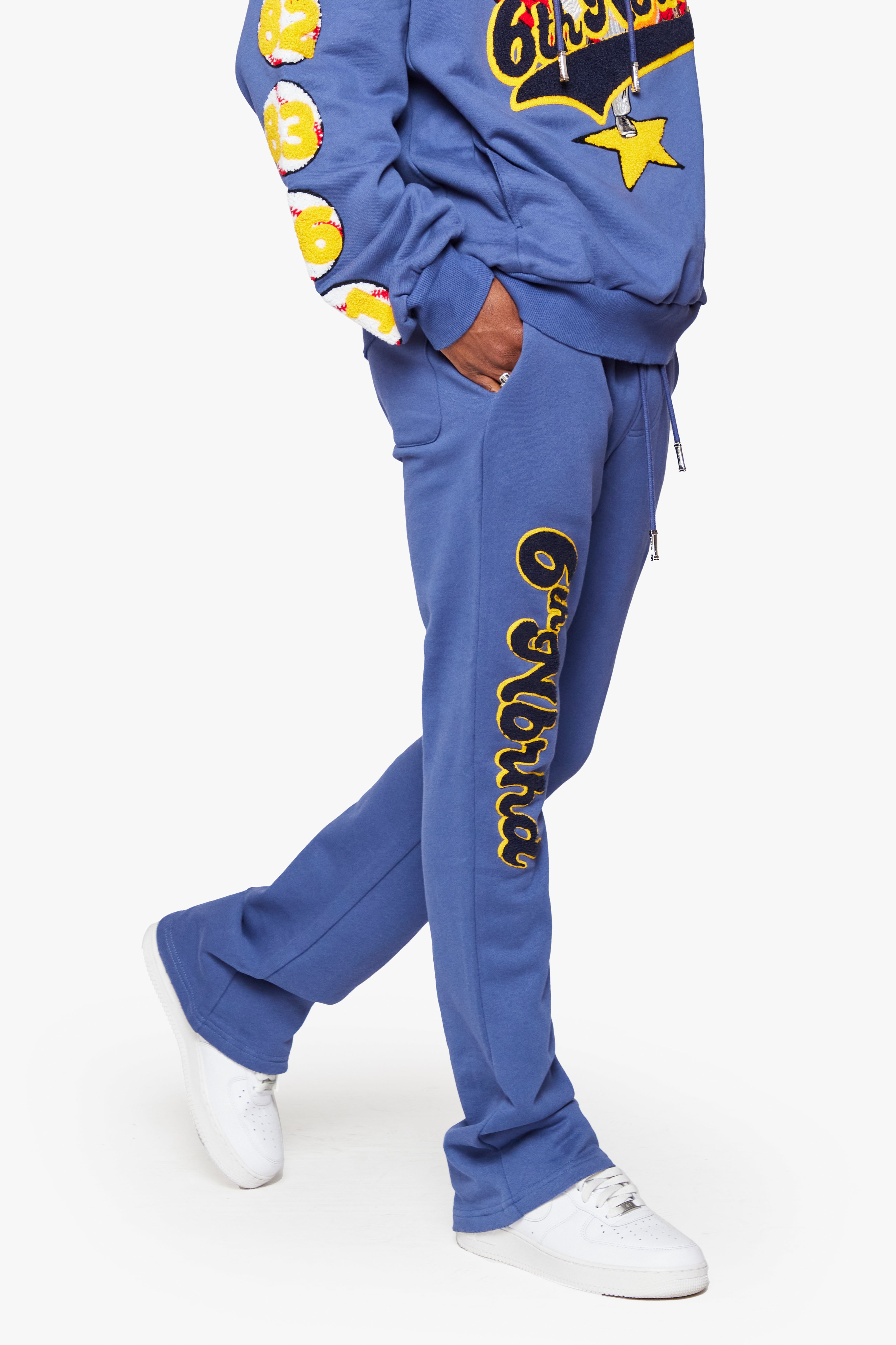 6thNBRHD FLEECE PANTS STACKED "CHAMPS" NAVY