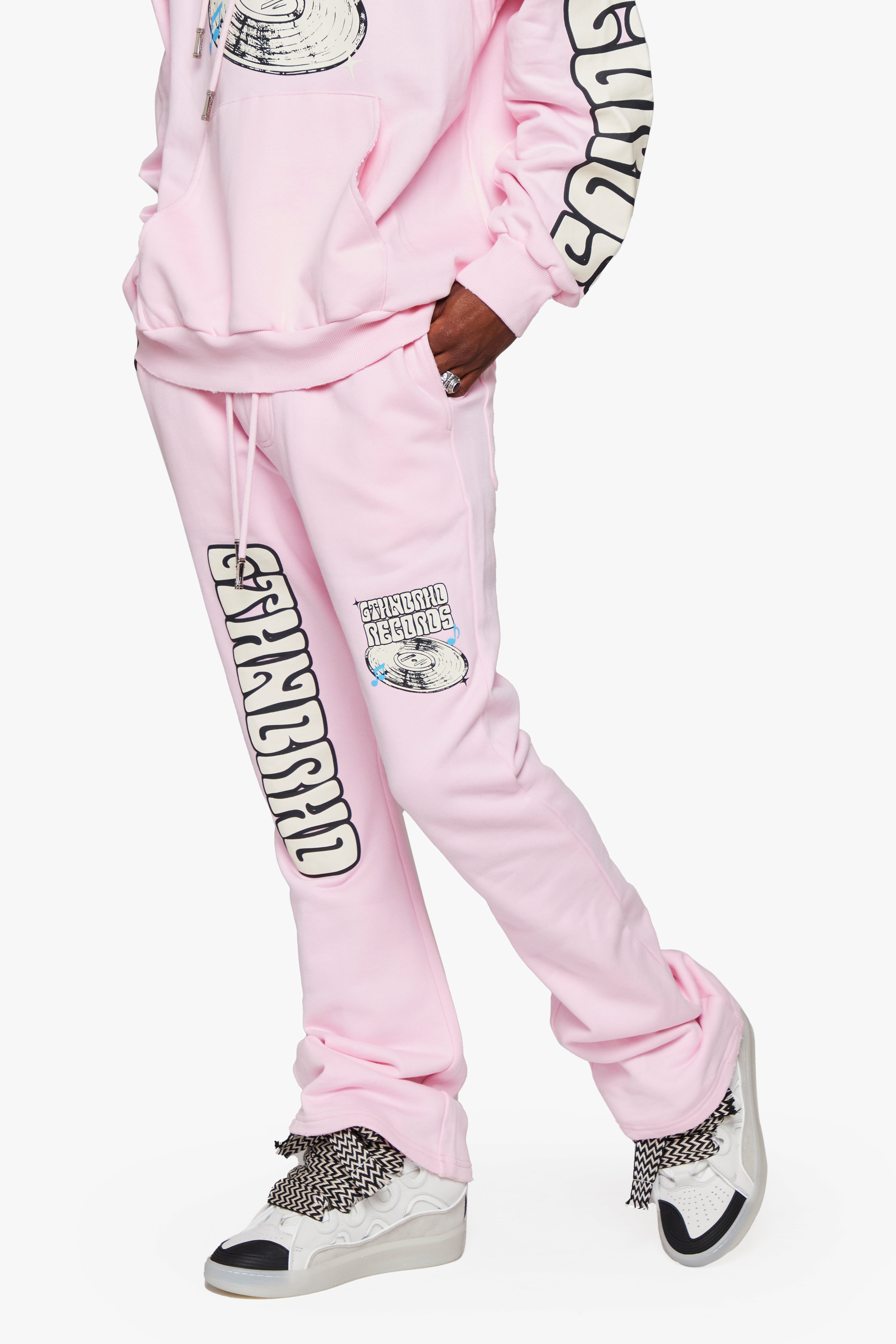 6thNBRHD FLEECE PANTS "HIT VILLE" LT PINK