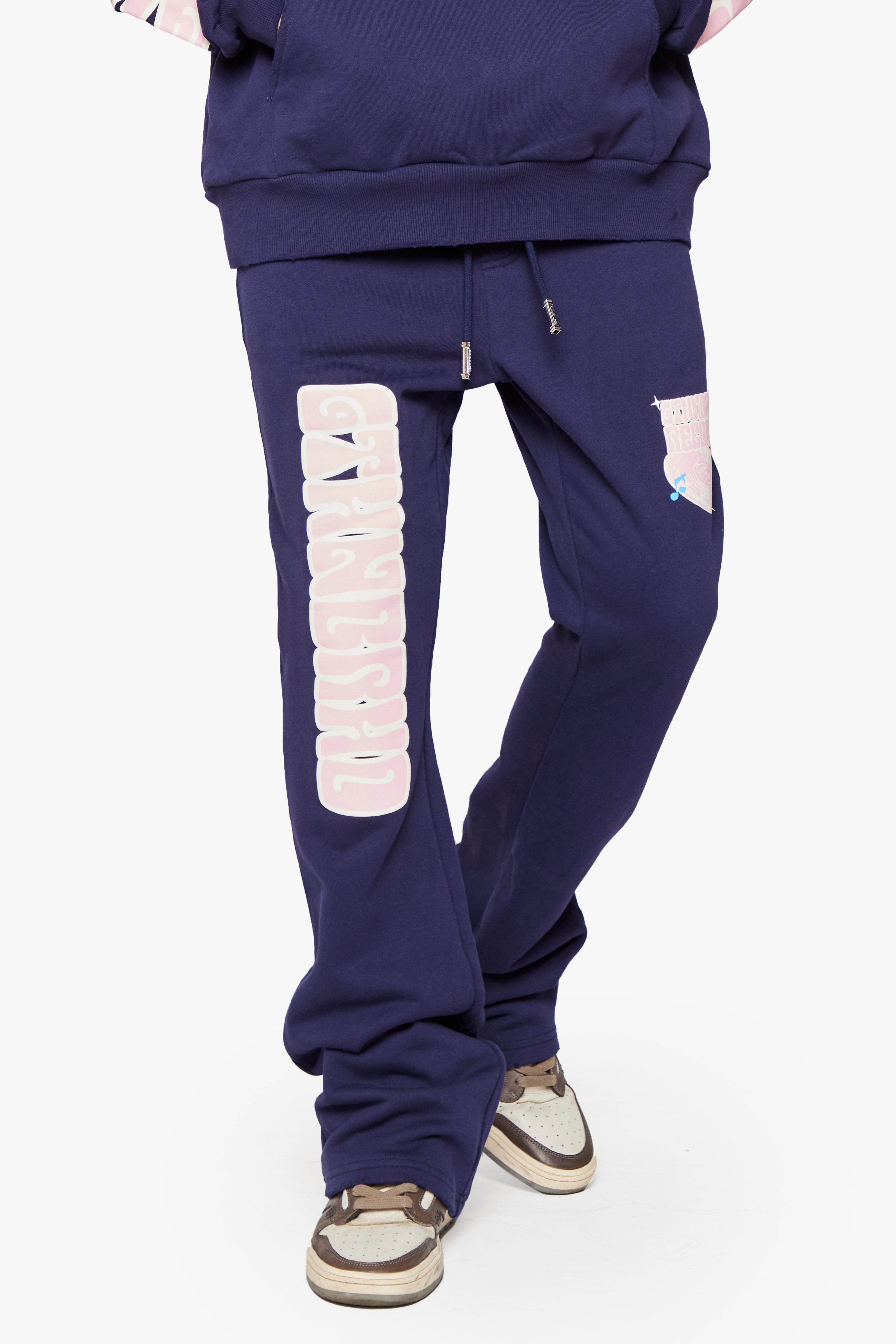 6thNBRHD FLEECE PANTS "HIT VILLE" NAVY