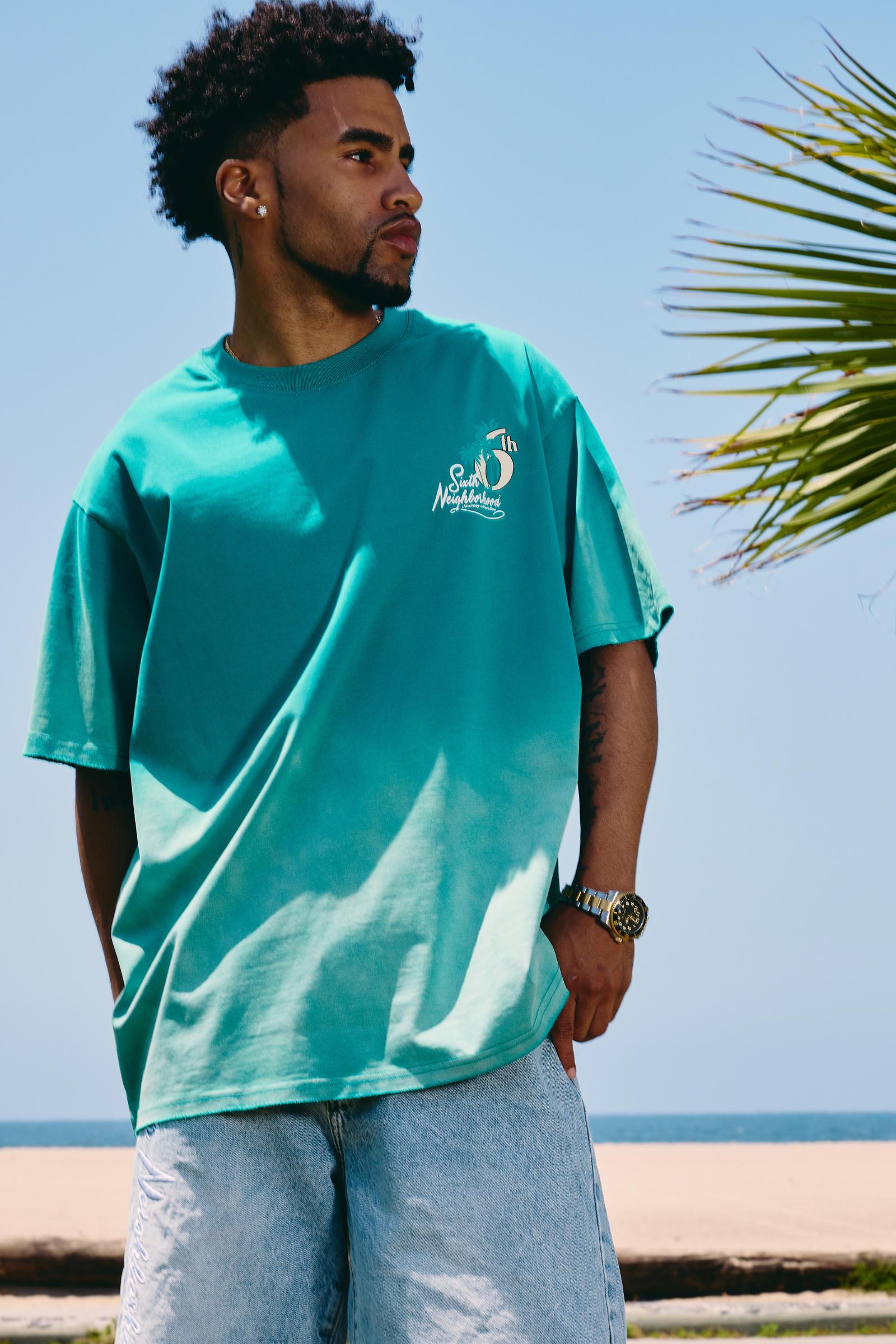 "Paradise" Graphic Tee Aqua