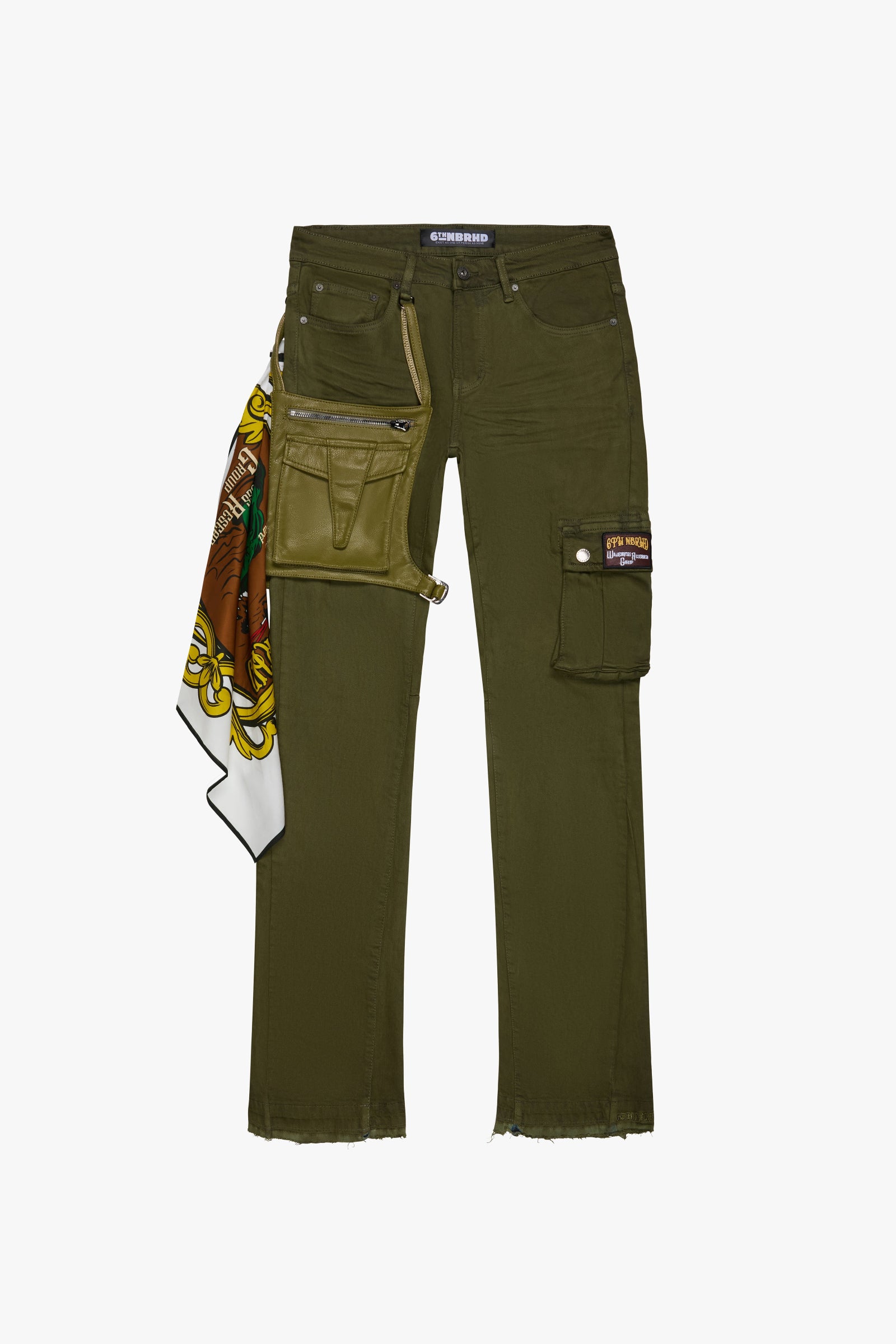 "Indiana" Stacked Jeans Olive