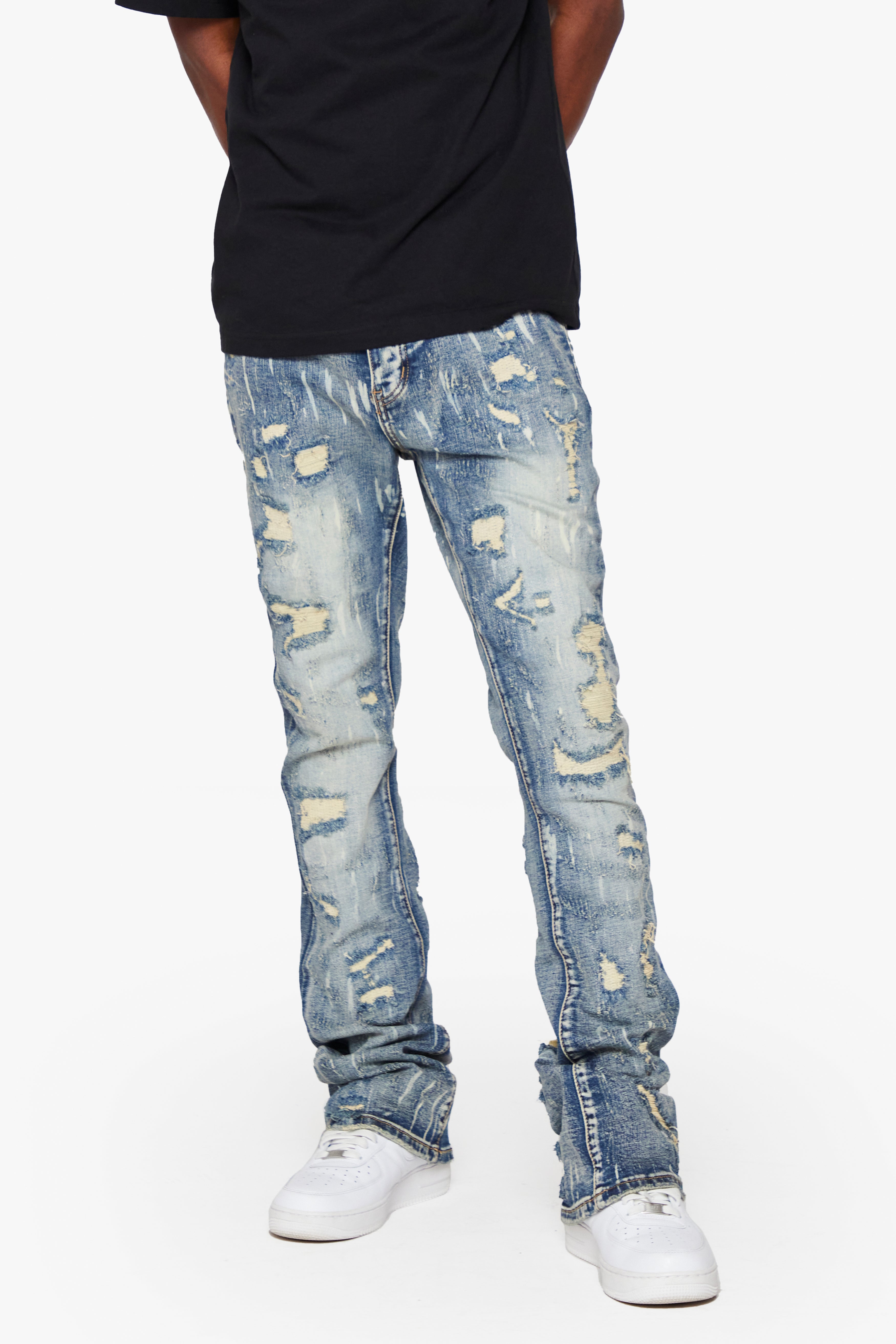 "River Valley" Stacked Jeans Light Blue