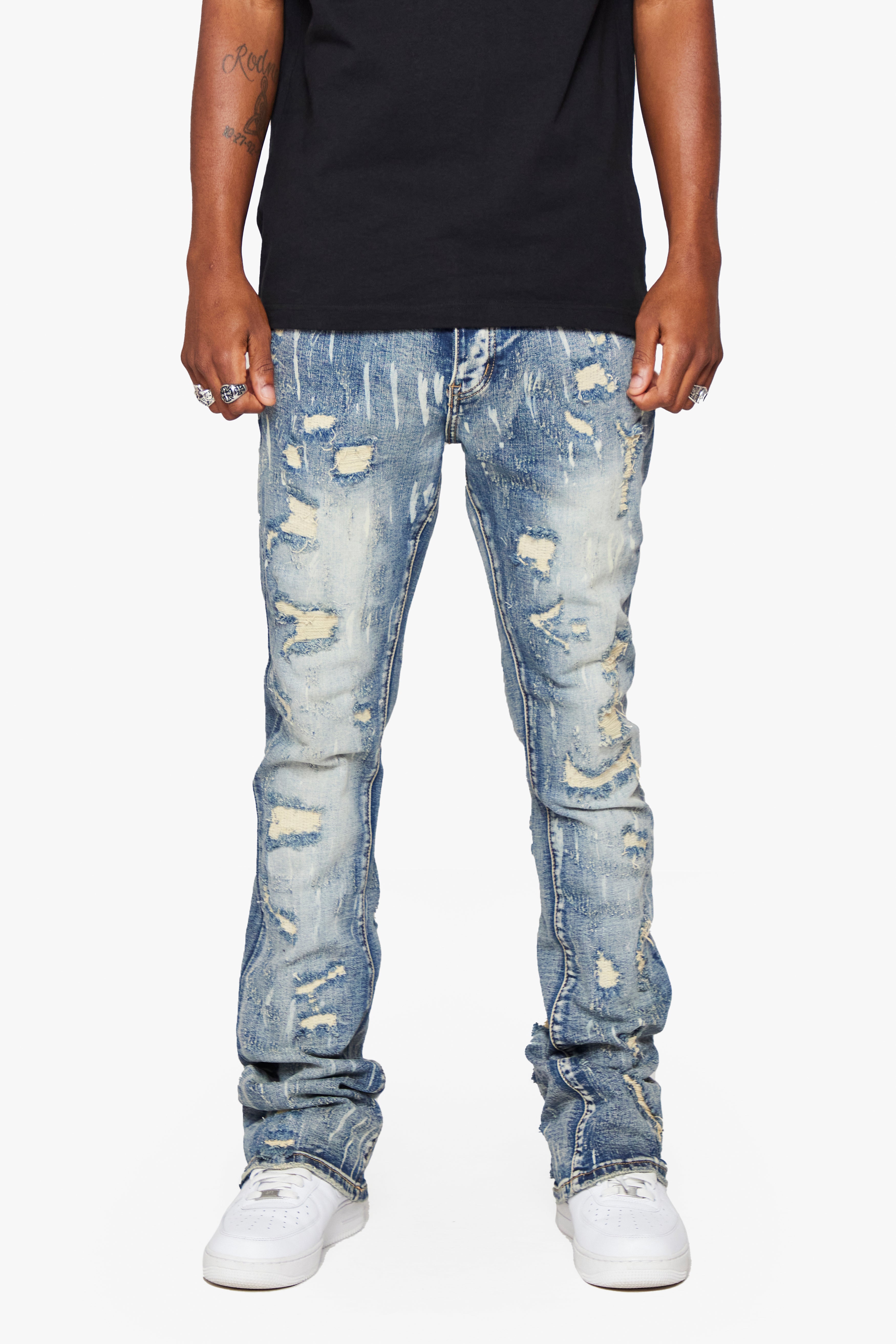 "River Valley" Stacked Jeans Light Blue