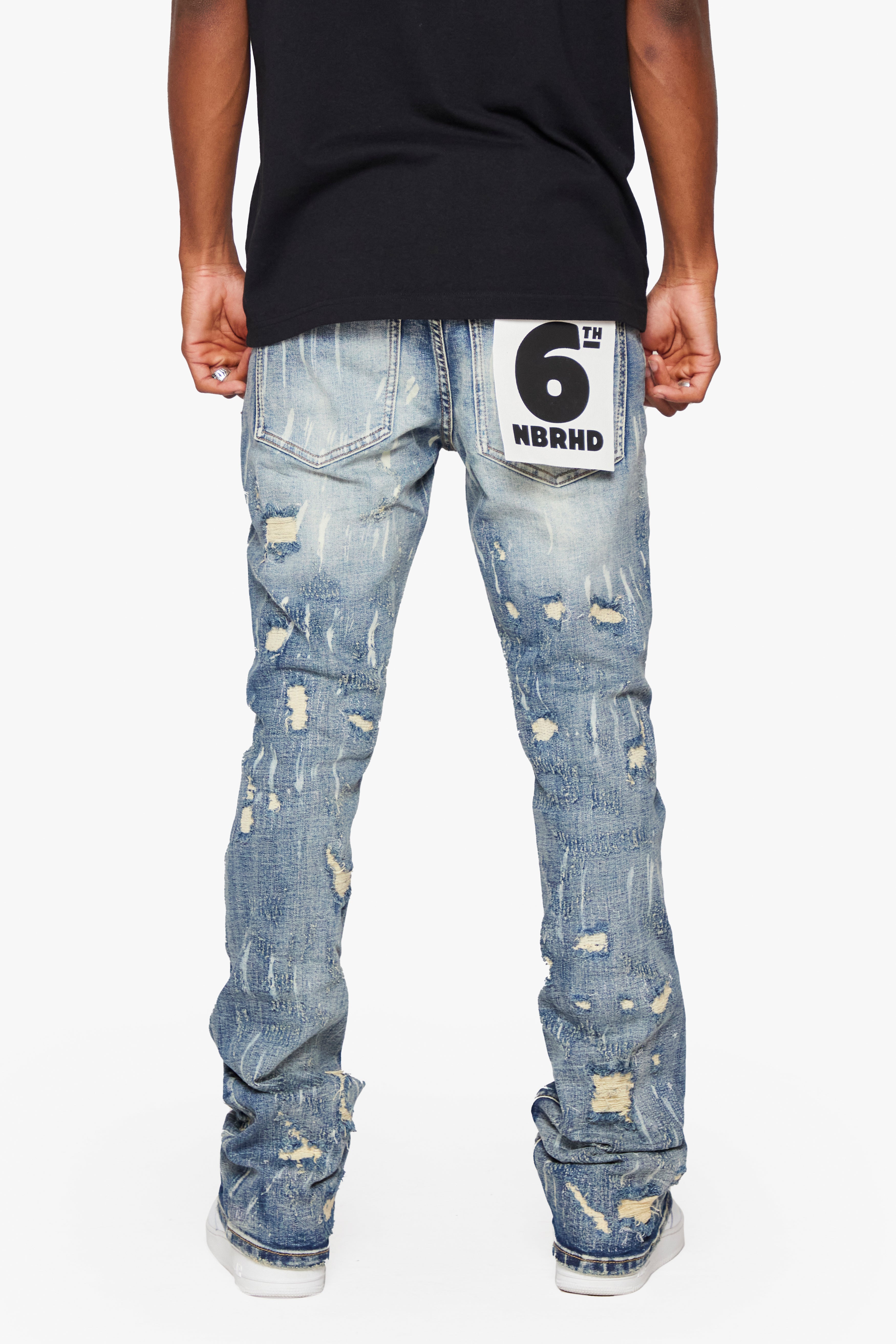 "River Valley" Stacked Jeans Light Blue