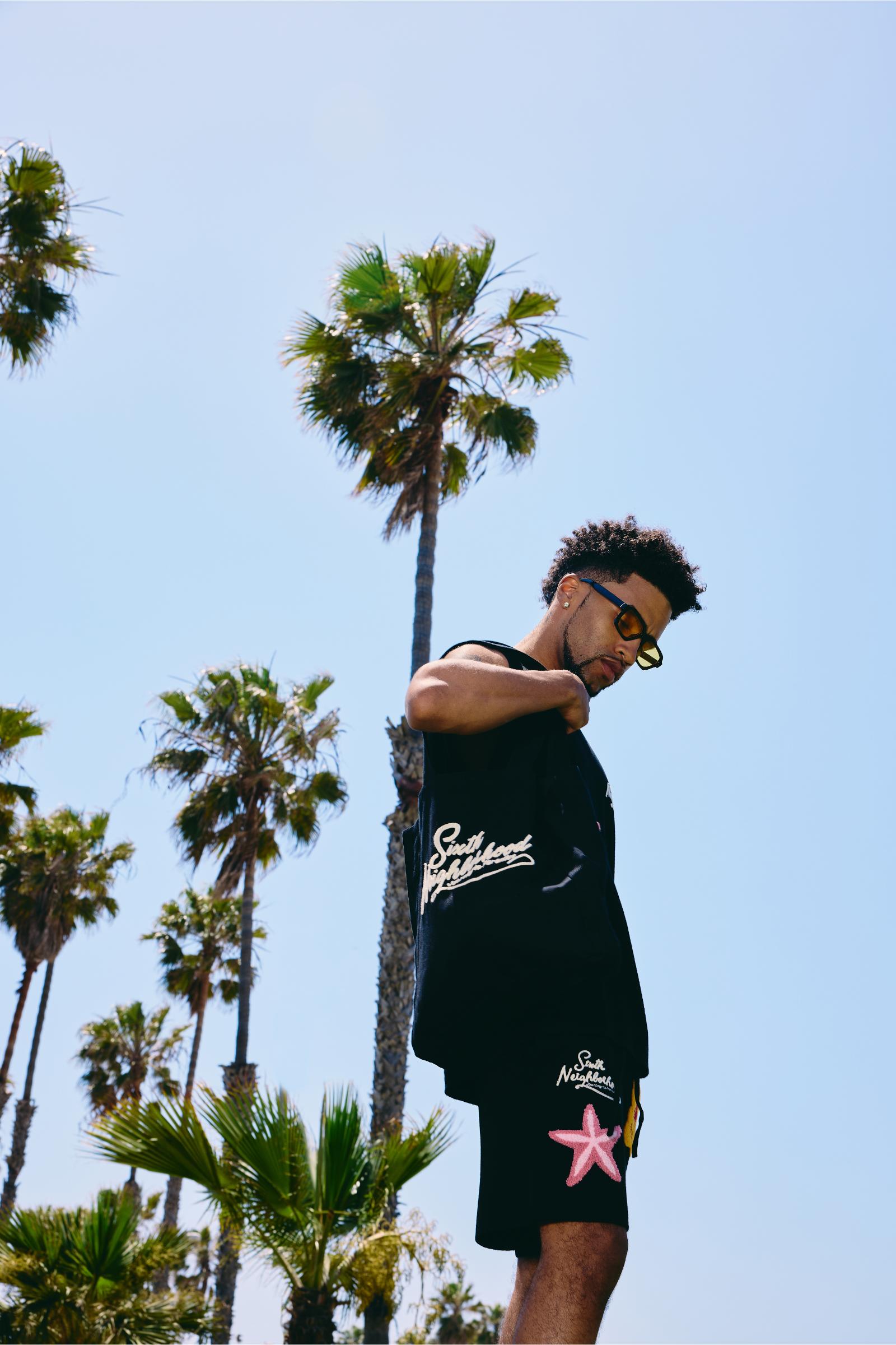 "Waves" Knit Shorts Black