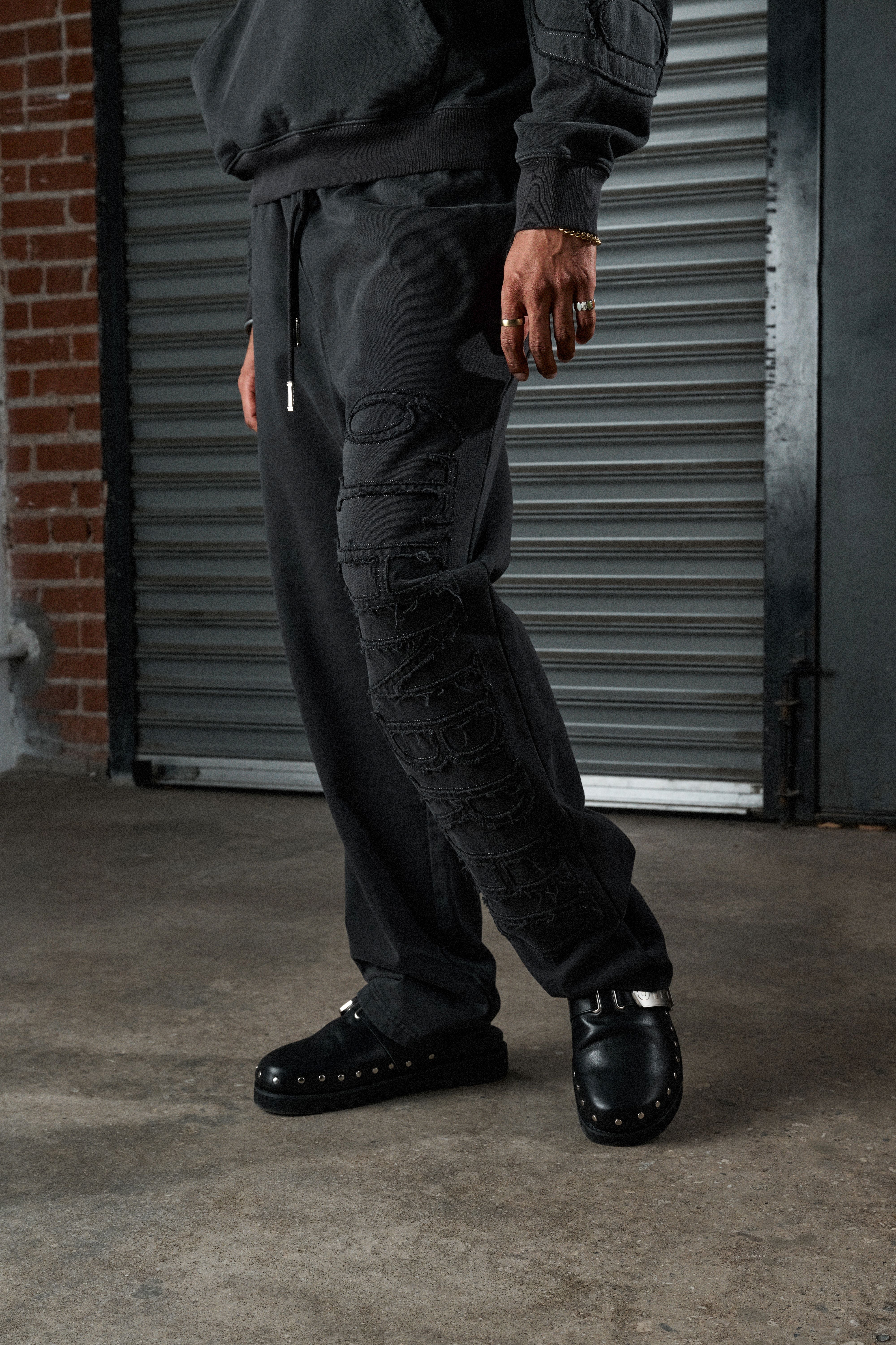 "MEMBER" RELAXED FIT PANTS - CHARCOAL