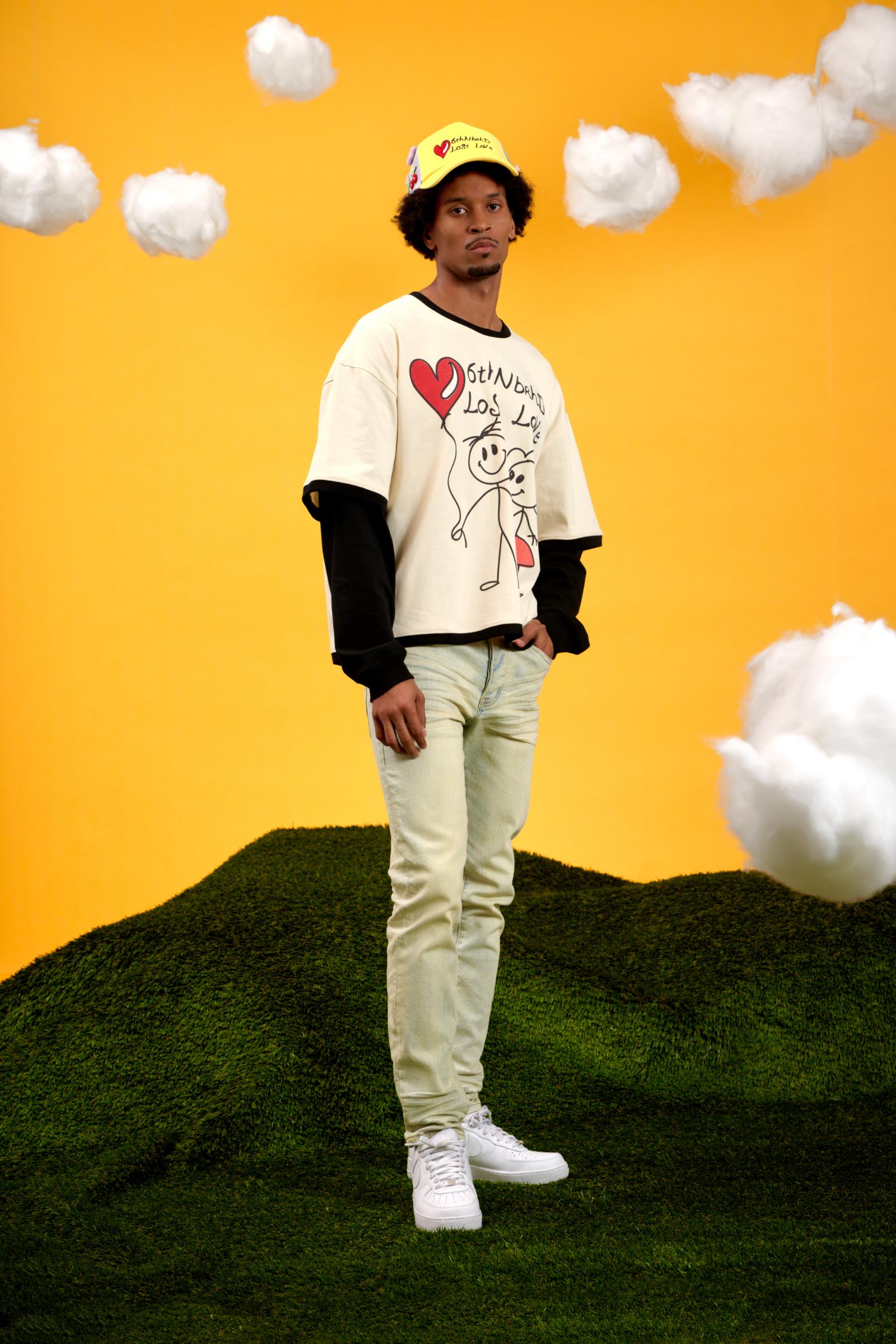 "Drawing" Graphic Long Sleeve Tee Cream