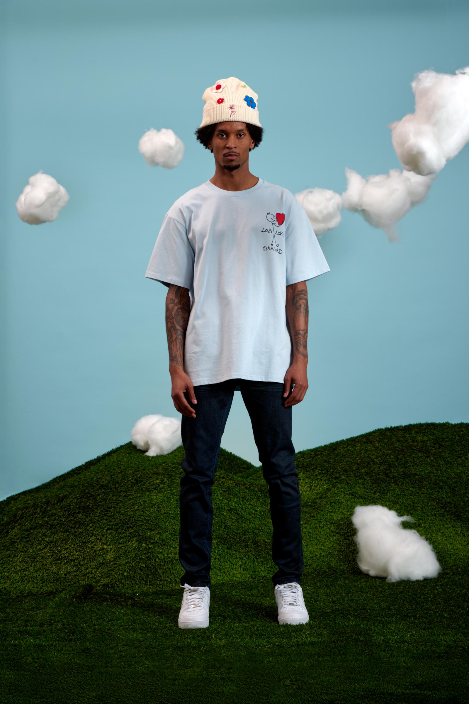 "Yes/No" Graphic Tee Baby Blue