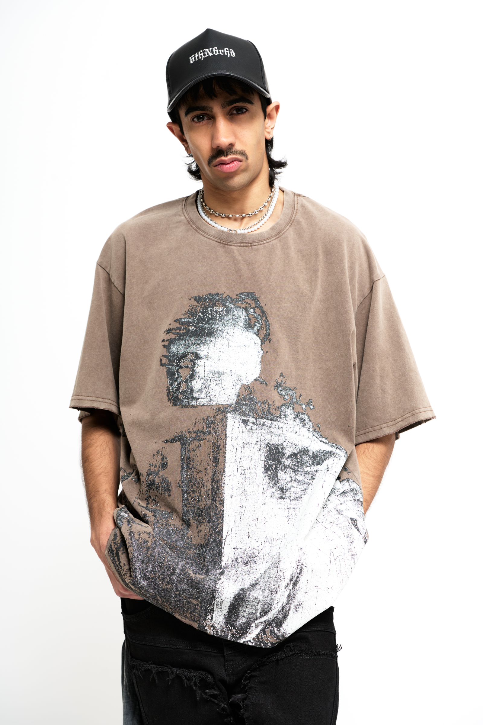 "Ashes" Oversized Vintage Tee Mocha